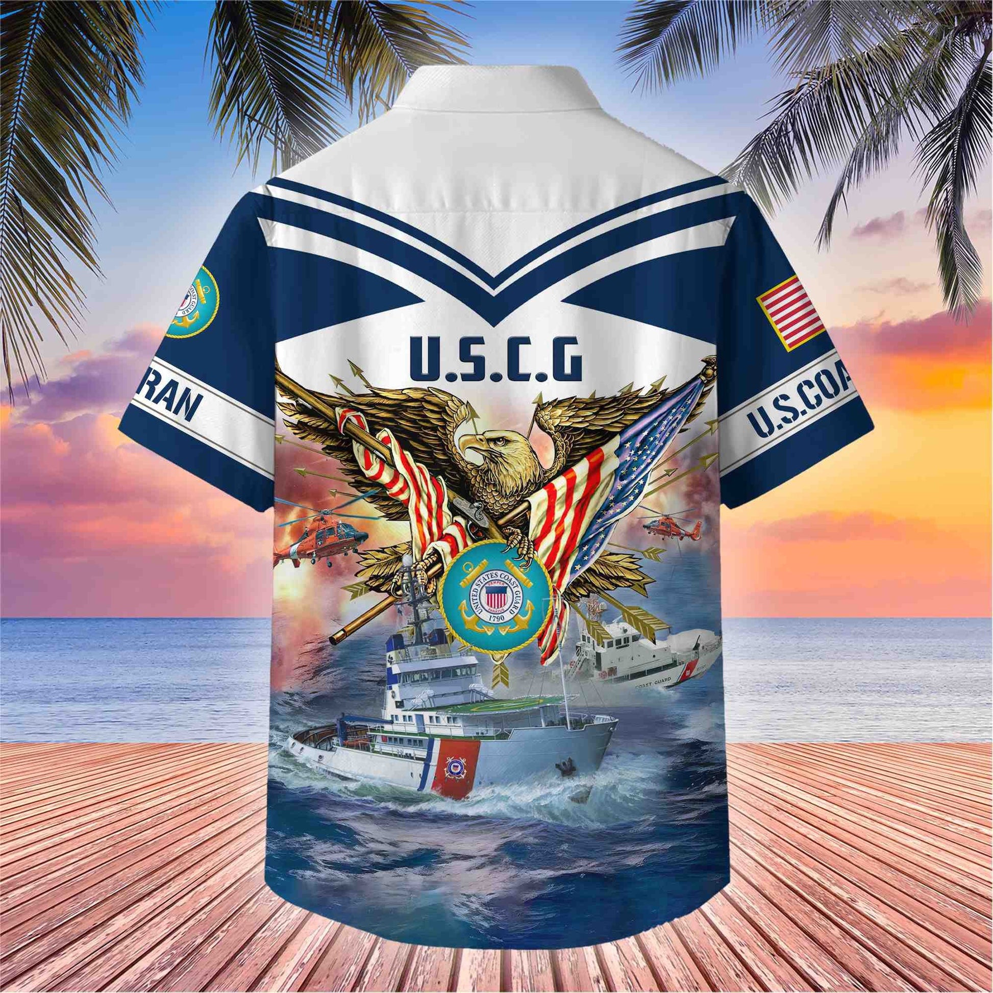 Premium American Pride US Veterans Hawaii Shirt, Gifts For Dad For Husband Veteran BPVC090703