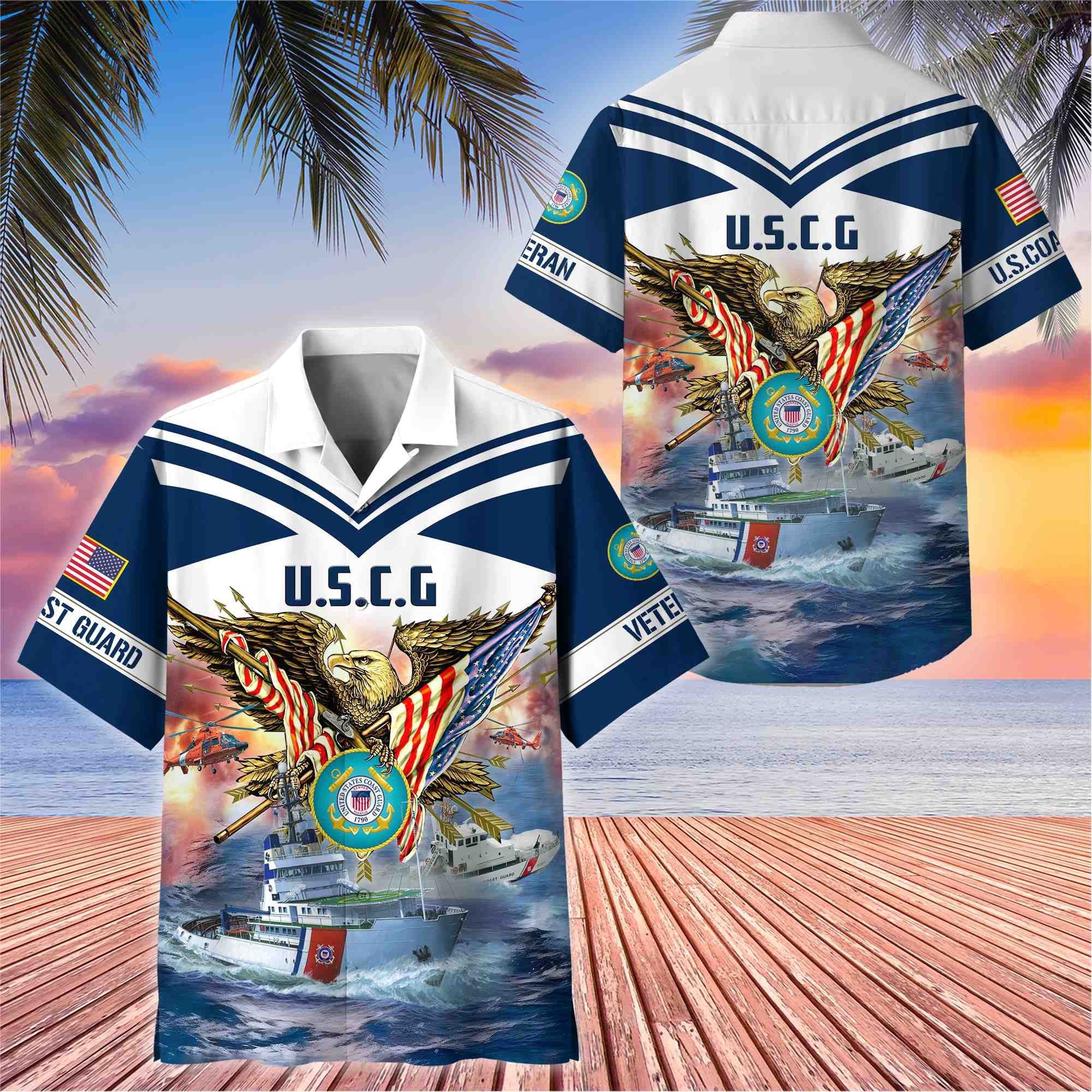 Premium American Pride US Veterans Hawaii Shirt, Gifts For Dad For Husband Veteran BPVC090703