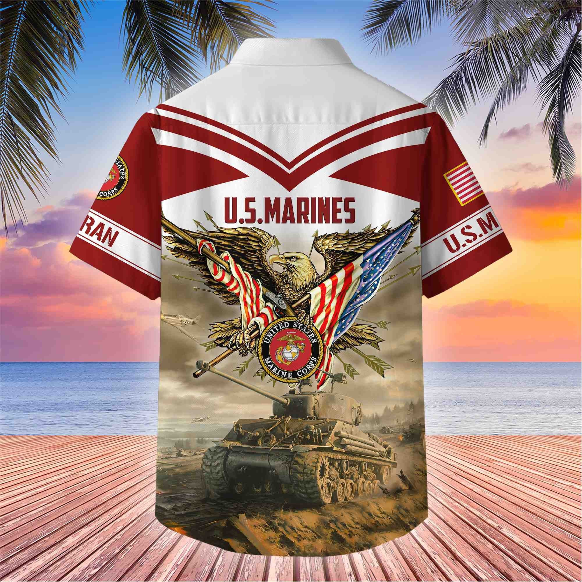 Premium American Pride US Veterans Hawaii Shirt, Gifts For Dad For Husband Veteran BPVC090703