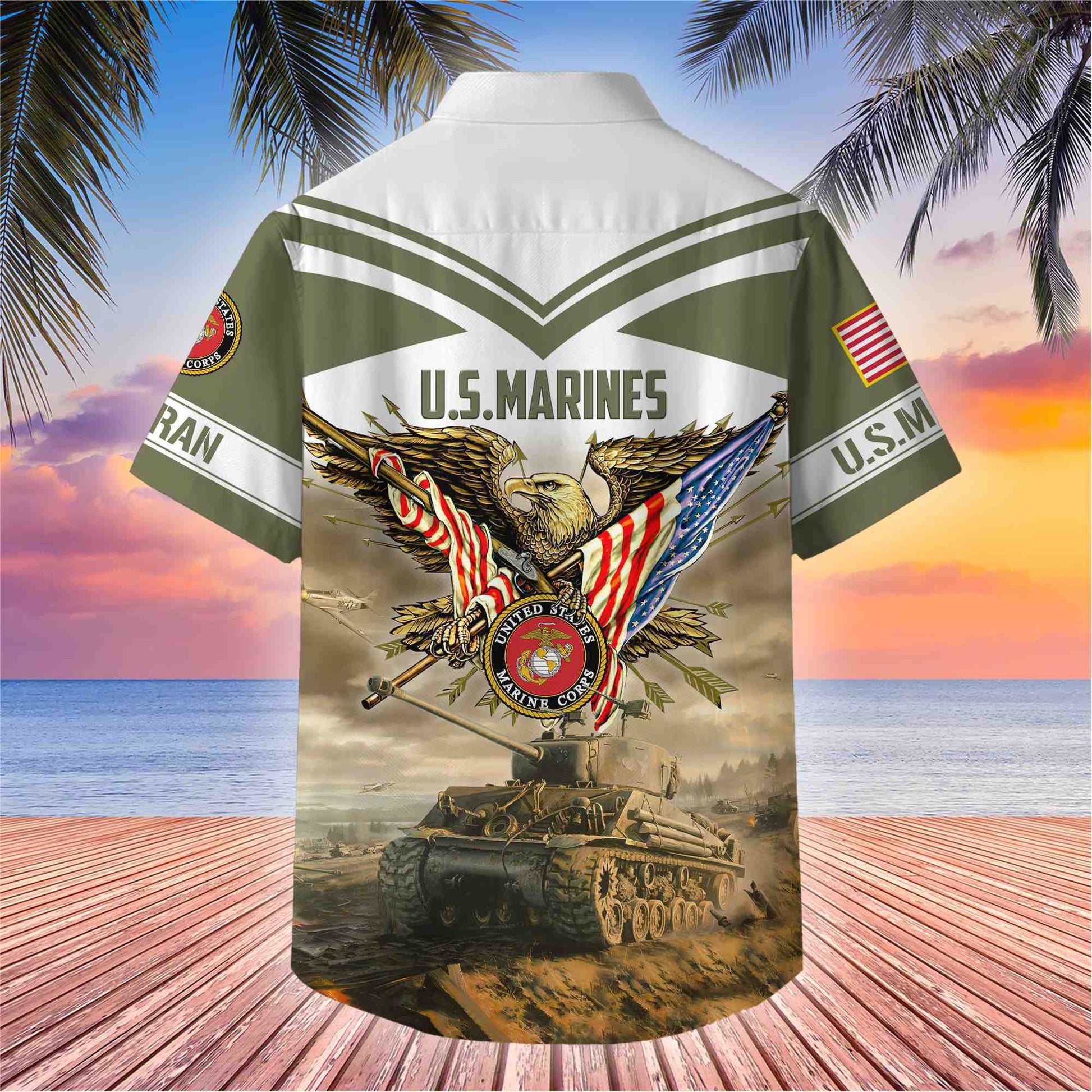 Premium American Pride US Veterans Hawaii Shirt, Gifts For Dad For Husband Veteran BPVC090703
