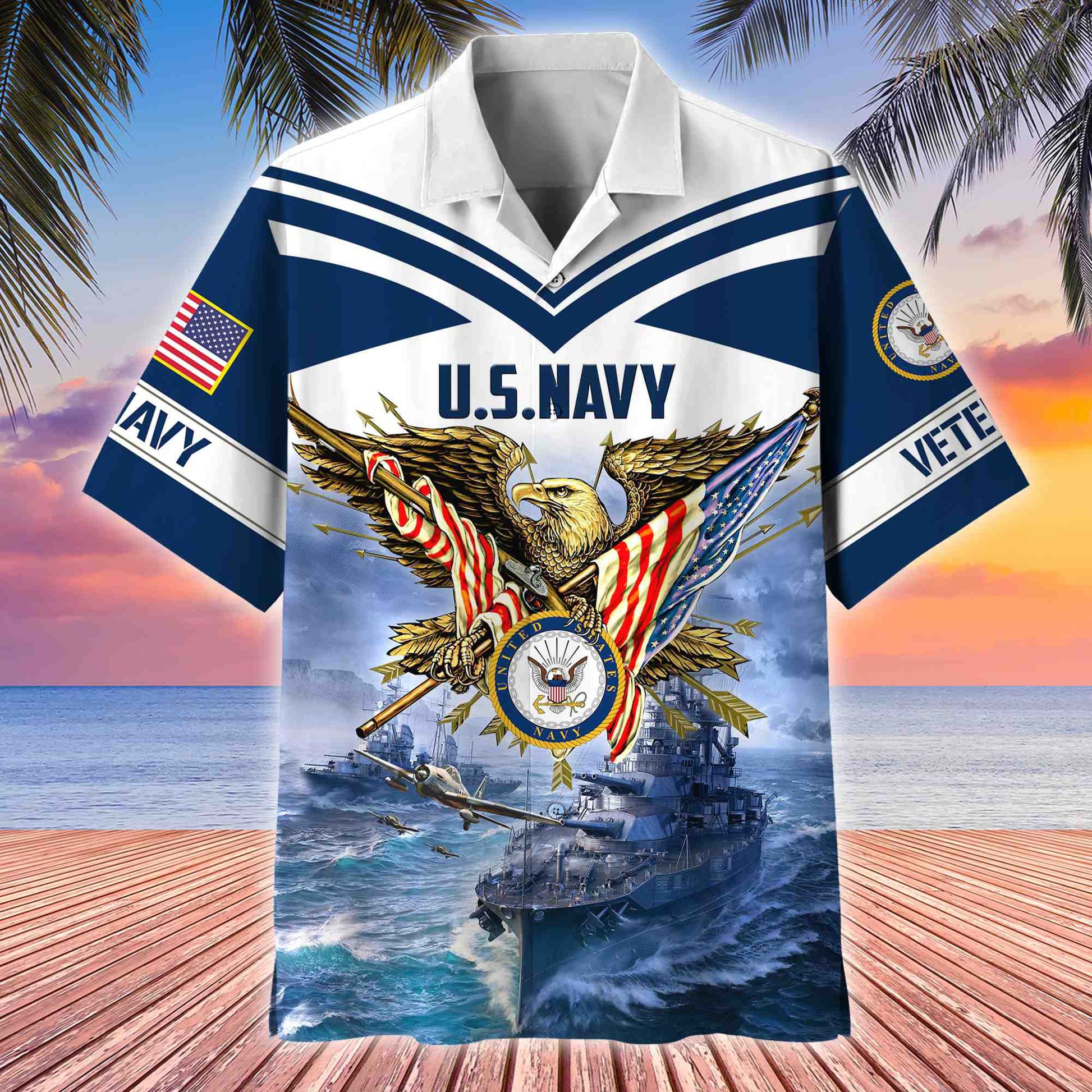 Premium American Pride US Veterans Hawaii Shirt, Gifts For Dad For Husband Veteran BPVC090703