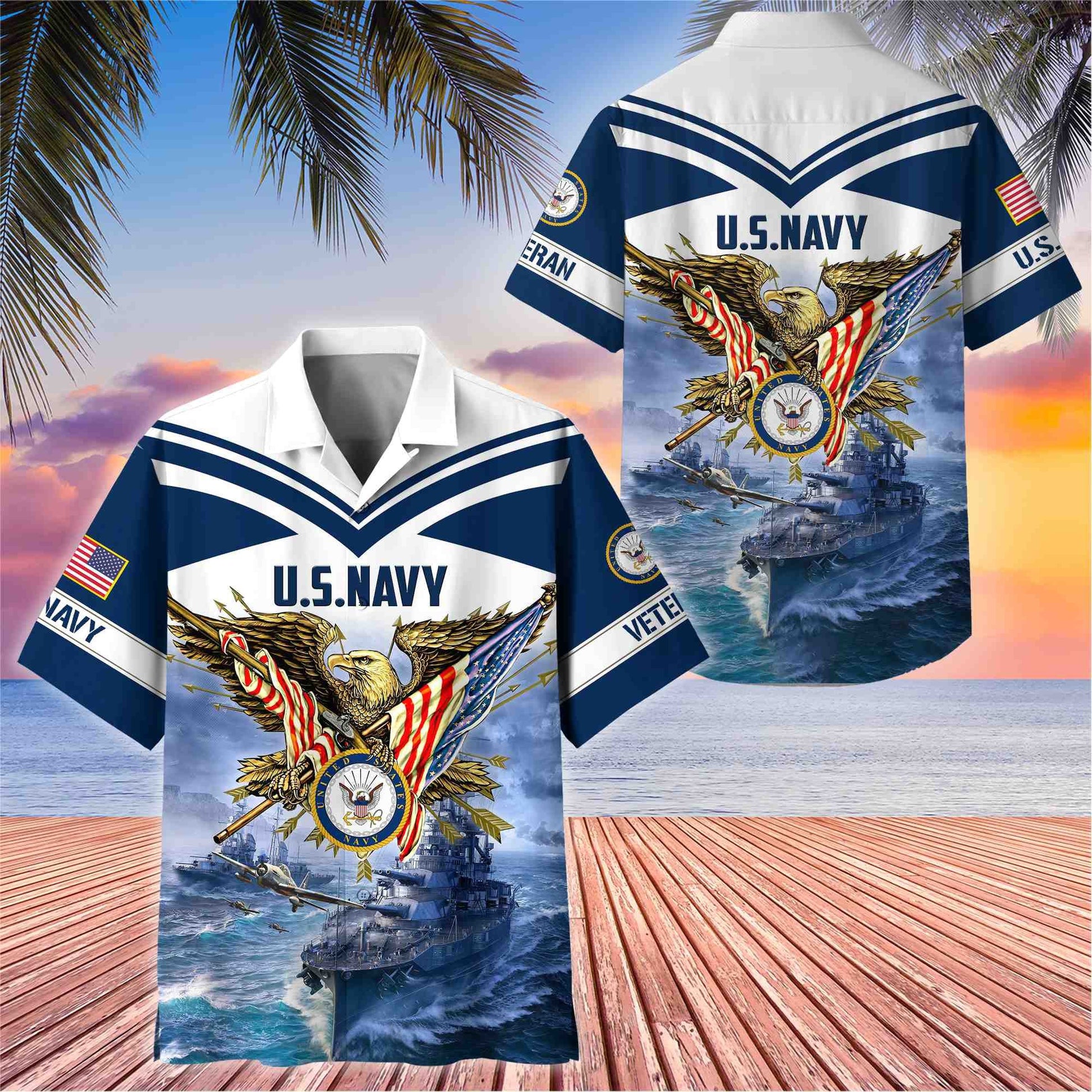 Premium American Pride US Veterans Hawaii Shirt, Gifts For Dad For Husband Veteran BPVC090703