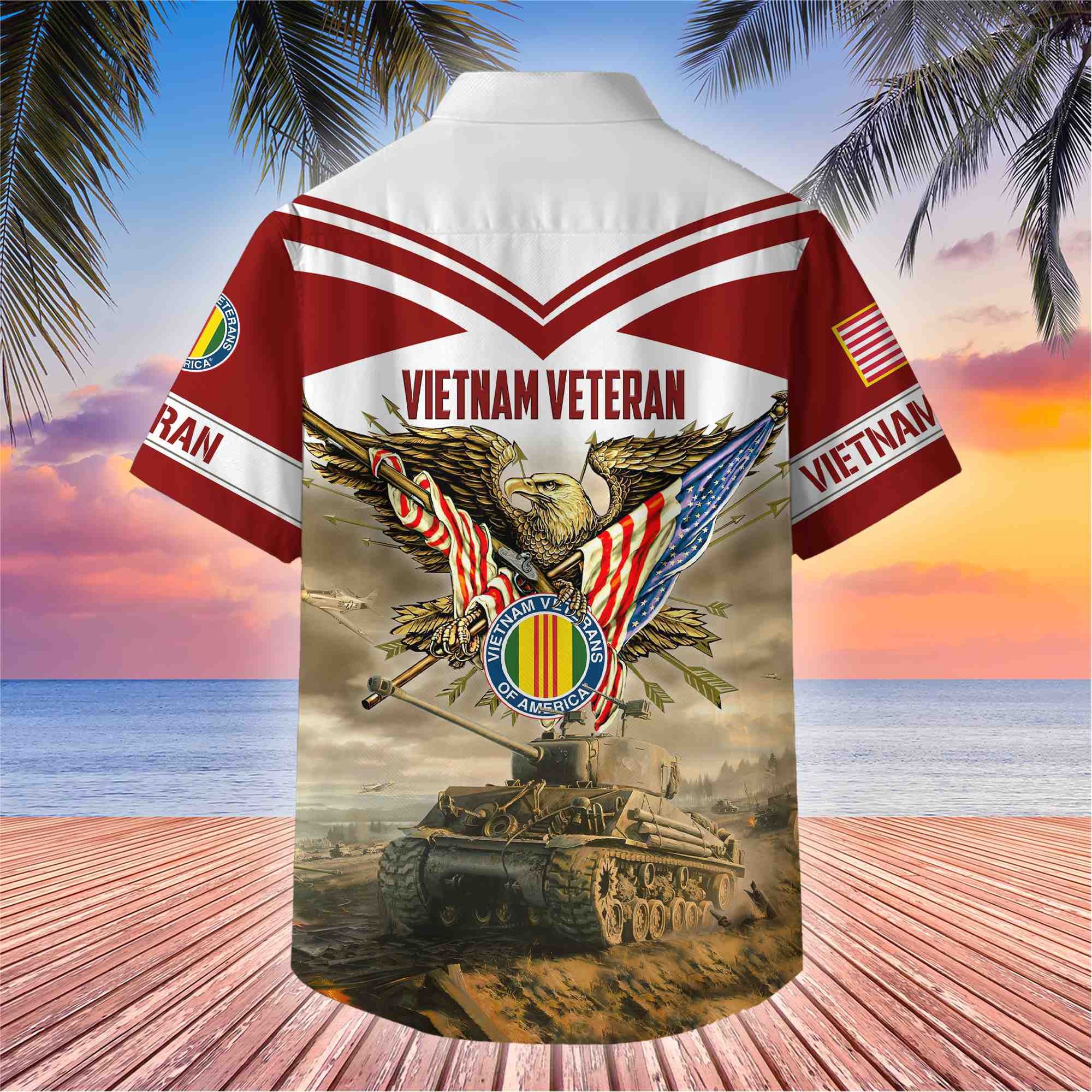 Premium American Pride US Veterans Hawaii Shirt, Gifts For Dad For Husband Veteran BPVC090703