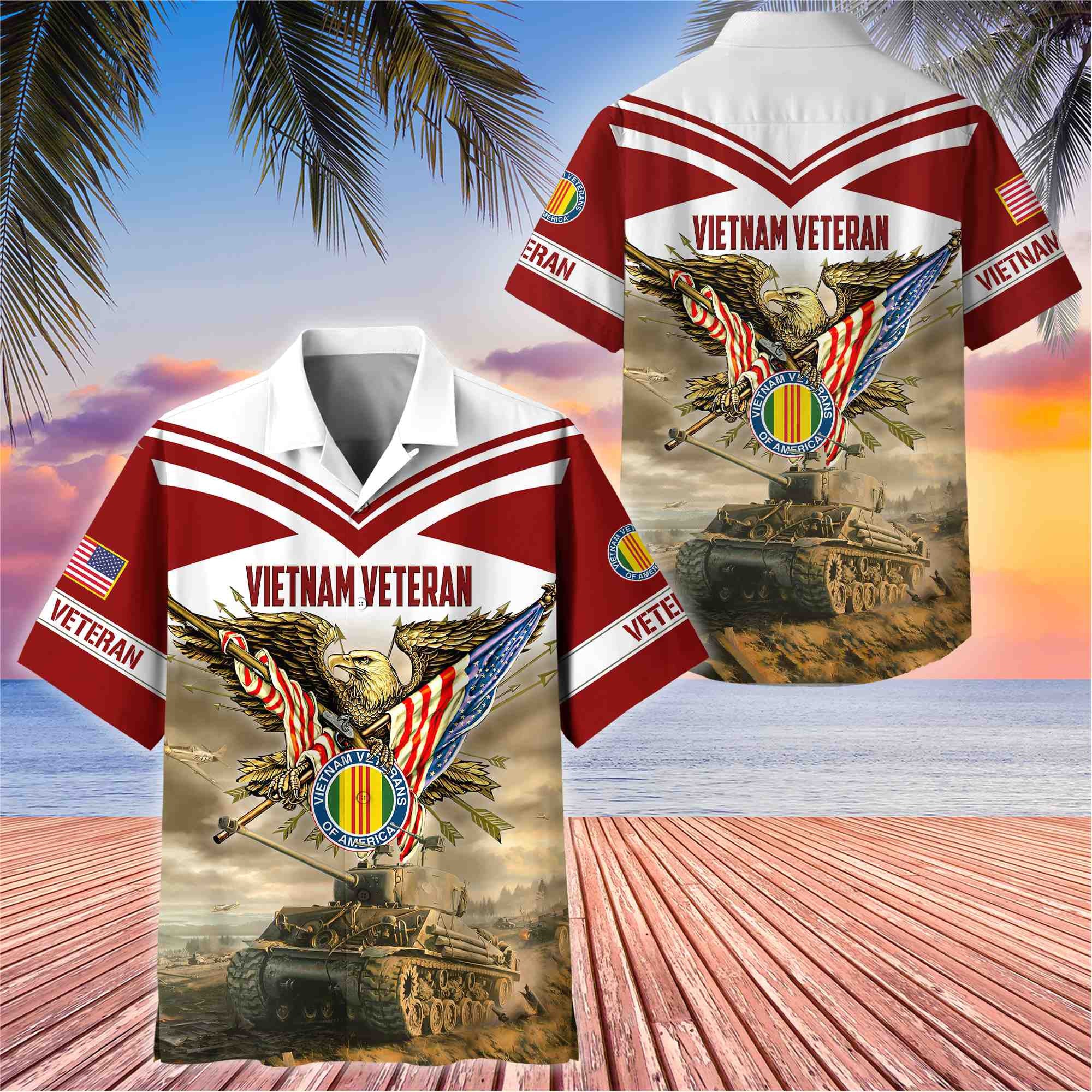 Premium American Pride US Veterans Hawaii Shirt, Gifts For Dad For Husband Veteran BPVC090703