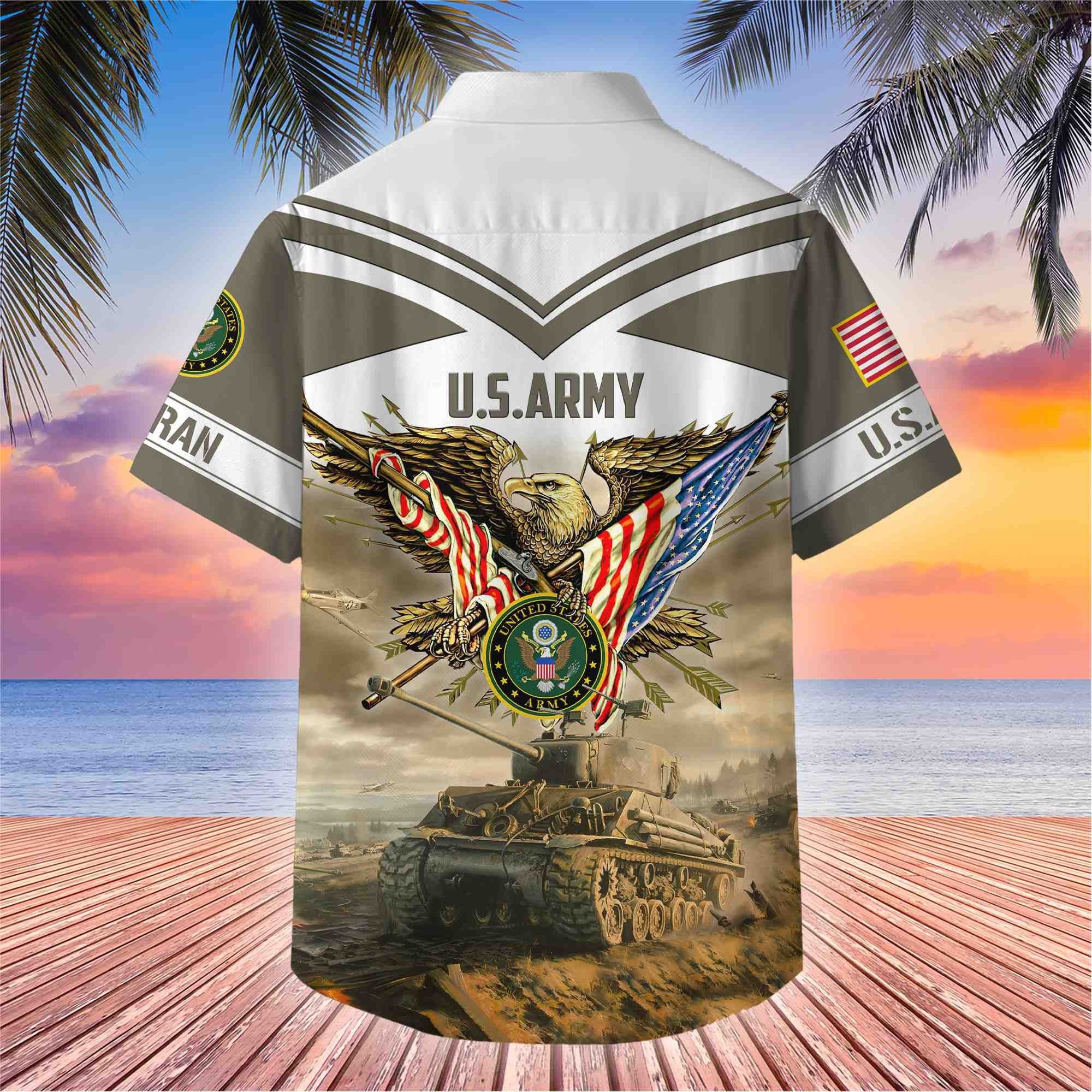 Premium American Pride US Veterans Hawaii Shirt, Gifts For Dad For Husband Veteran BPVC090703