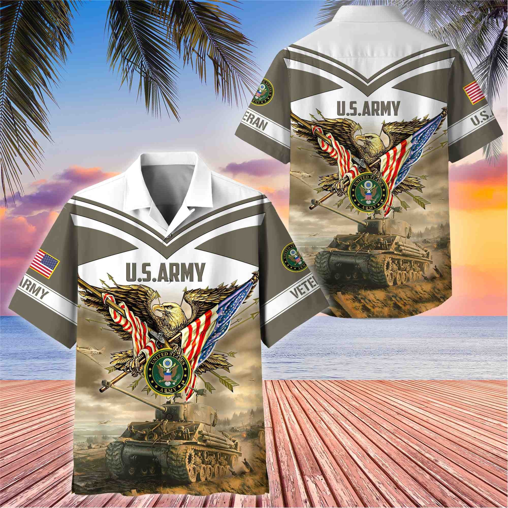 Premium American Pride US Veterans Hawaii Shirt, Gifts For Dad For Husband Veteran BPVC090703