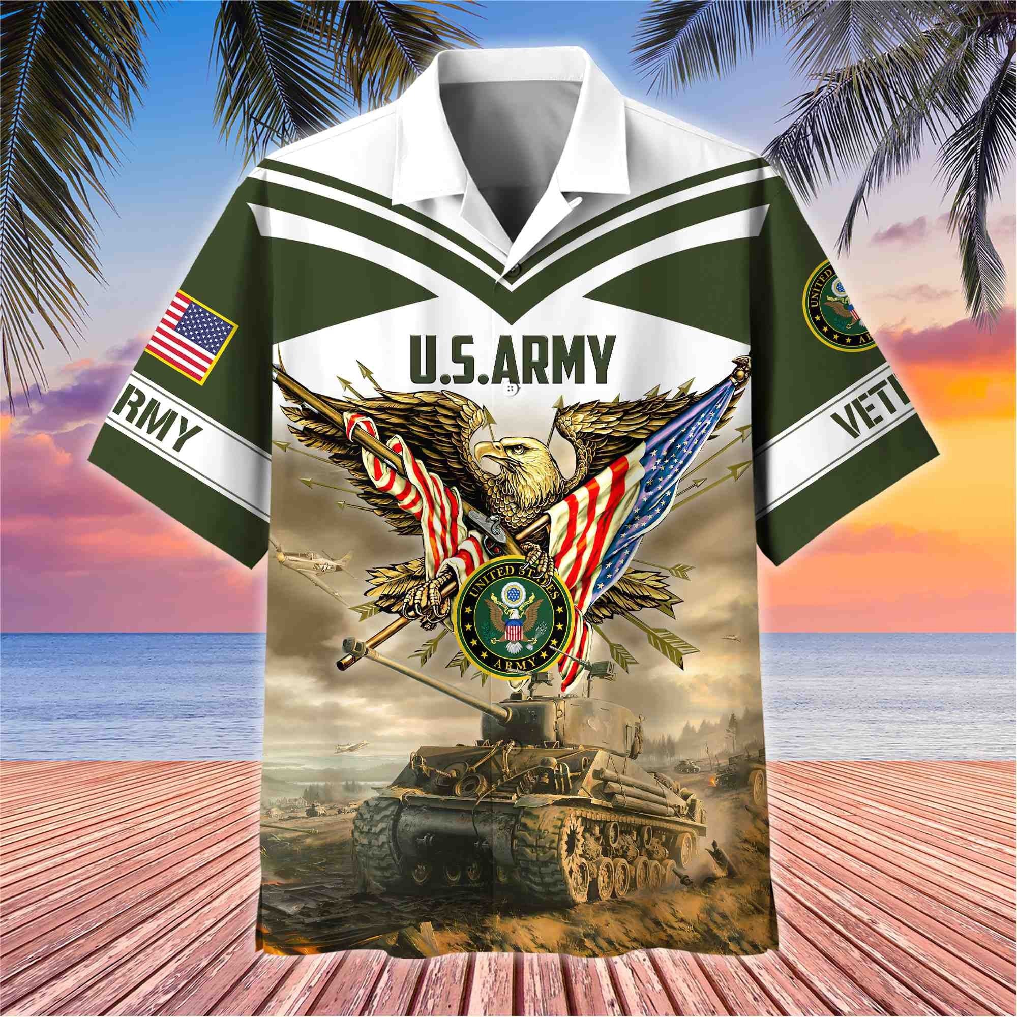 Premium American Pride US Veterans Hawaii Shirt, Gifts For Dad For Husband Veteran BPVC090703