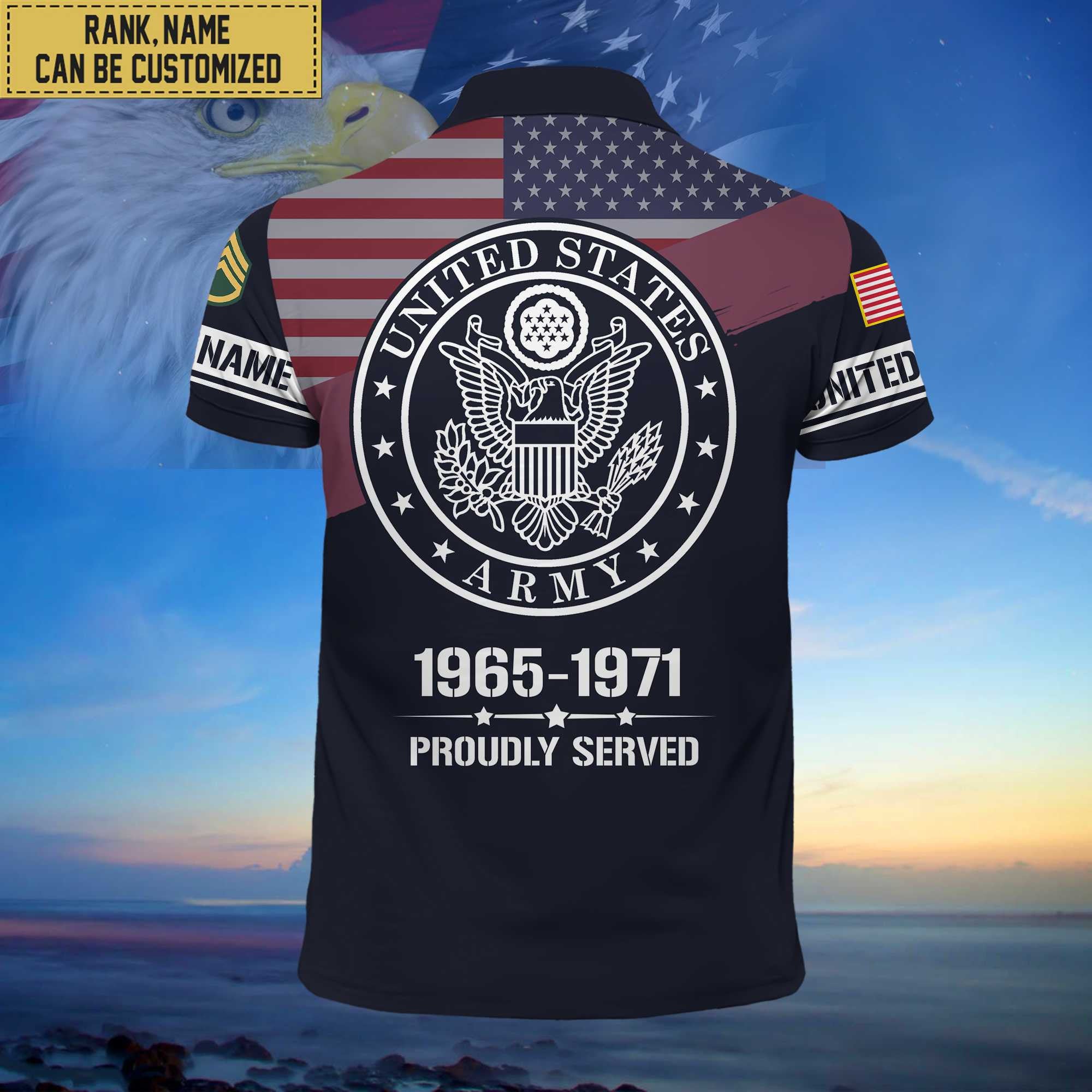 Premium Custom US Army Polo Shirt, Gifts for Army Veteran, Gifts For Dad, For Husband VPVC202101