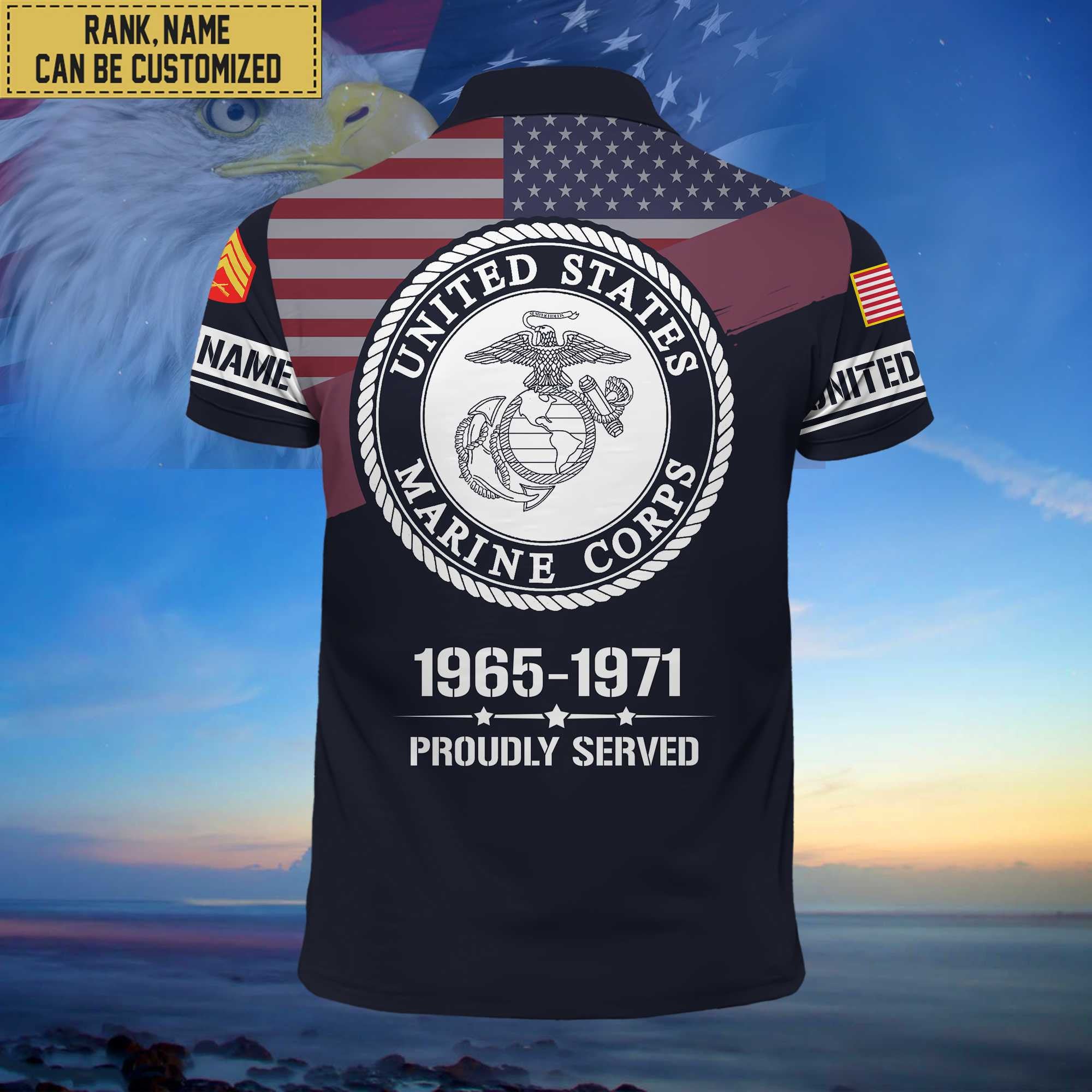 Premium Custom USMC Polo Shirt, Gifts for Marine Veteran, Gifts For Dad, For Husband VPVC202103
