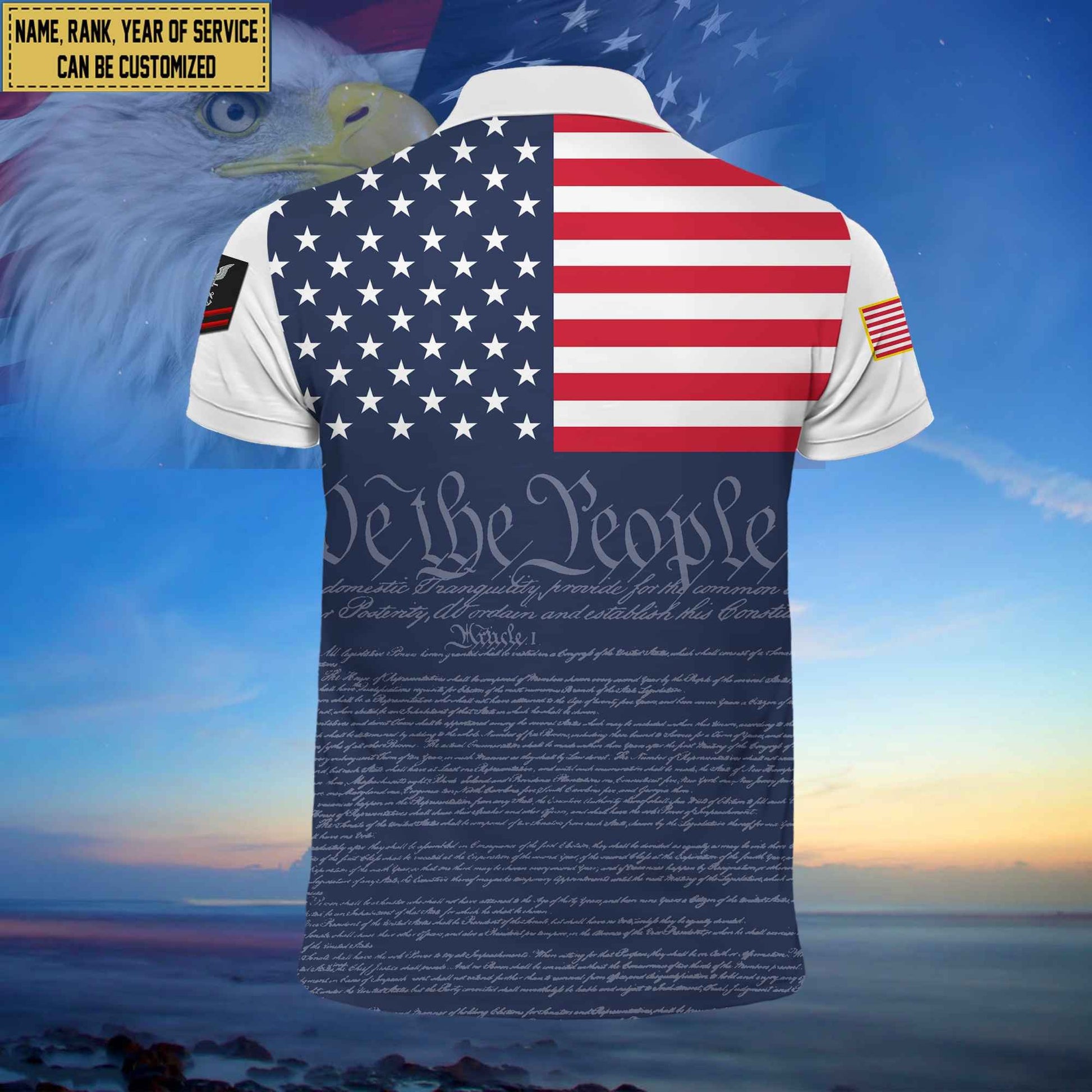 Premium Custom Name, Rank US Navy Polo Shirt, Gifts for Navy Veteran VPVC202302