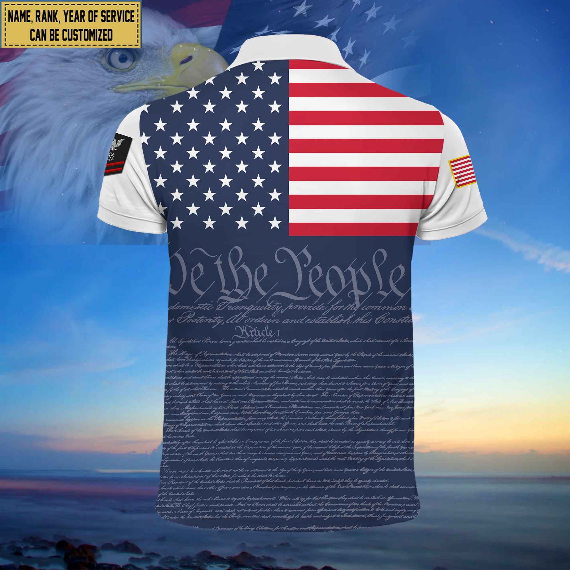 Premium Custom Name, Rank USCG Polo Shirt, Gifts for Coast Guard Veteran VPVC202305