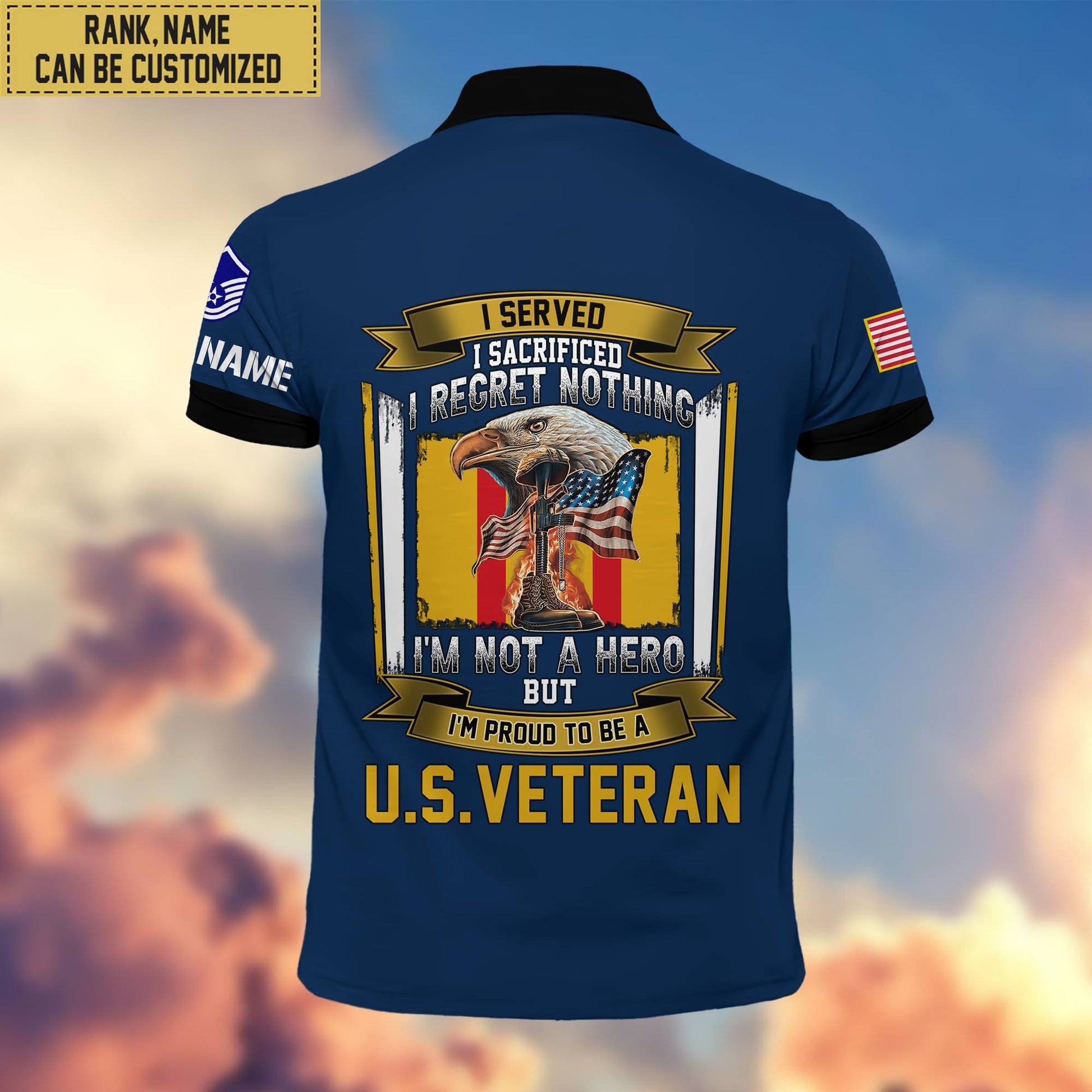 Premium Custom USAF Polo Shirt, Gifts For Veterans Day, Father's Day, Gifts for Air Foce Veteran VPVC202804