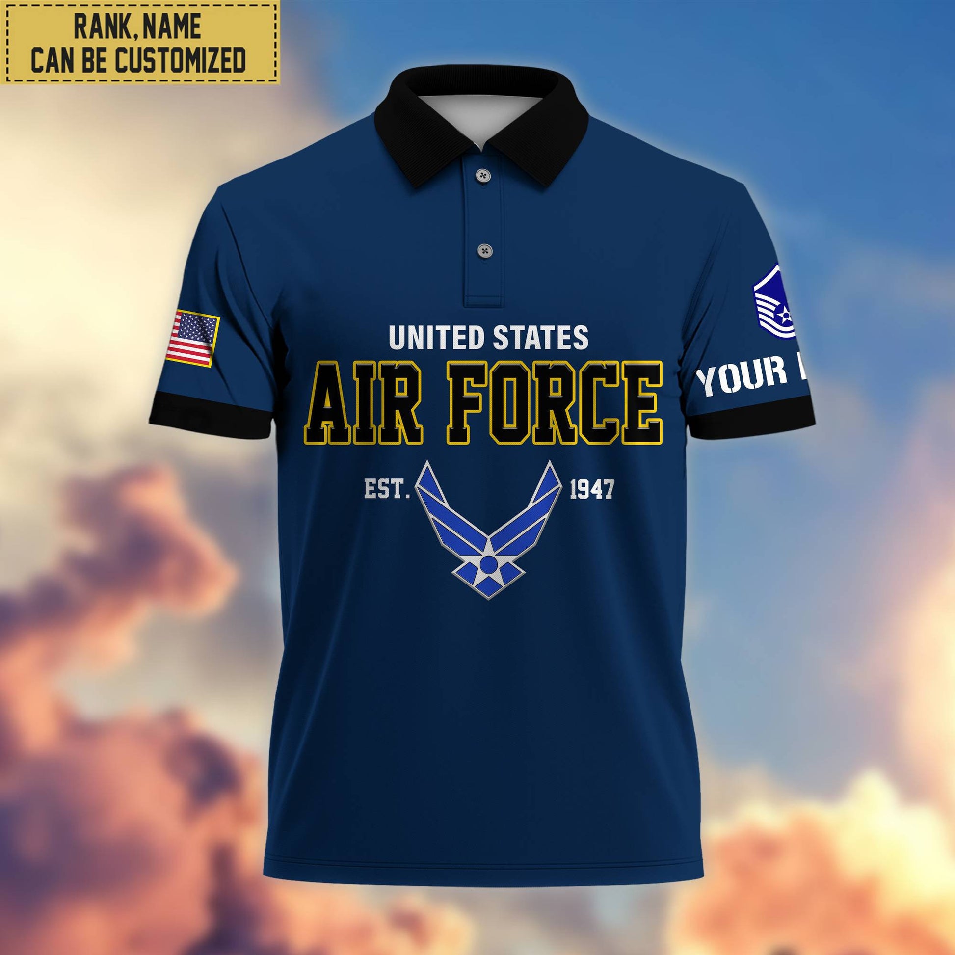 Premium Custom USAF Polo Shirt, Gifts For Veterans Day, Father's Day, Gifts for Air Foce Veteran VPVC202804