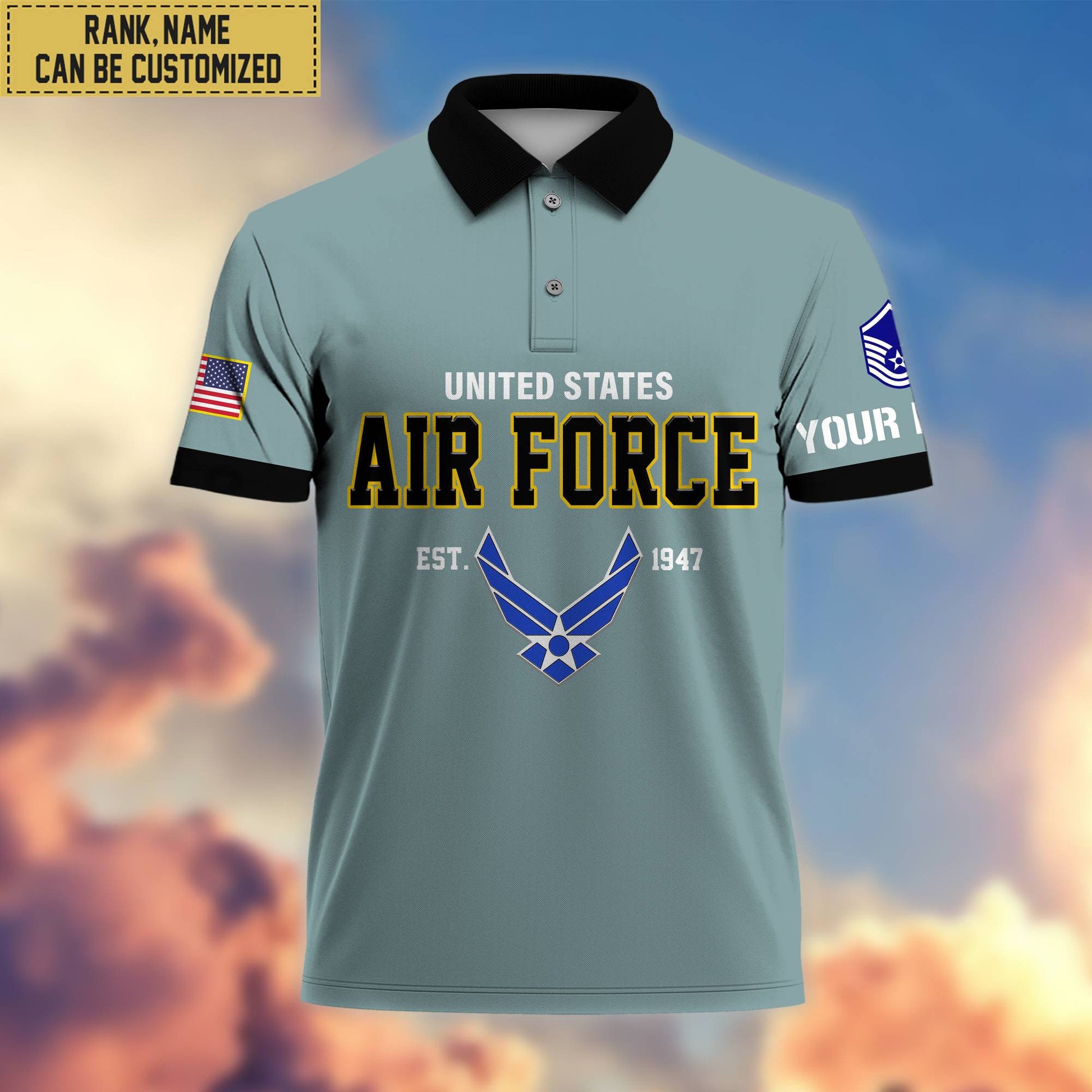 Premium Custom USAF Polo Shirt, Gifts For Veterans Day, Father's Day, Gifts for Air Foce Veteran VPVC202804