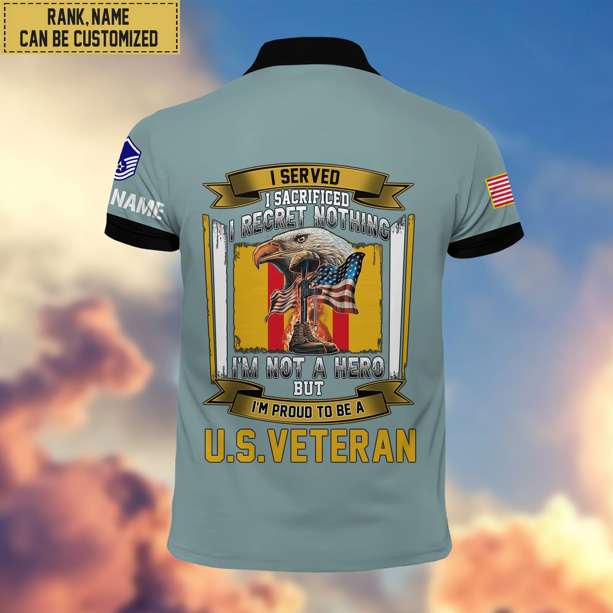 Premium Custom USAF Polo Shirt, Gifts For Veterans Day, Father's Day, Gifts for Air Foce Veteran VPVC202804
