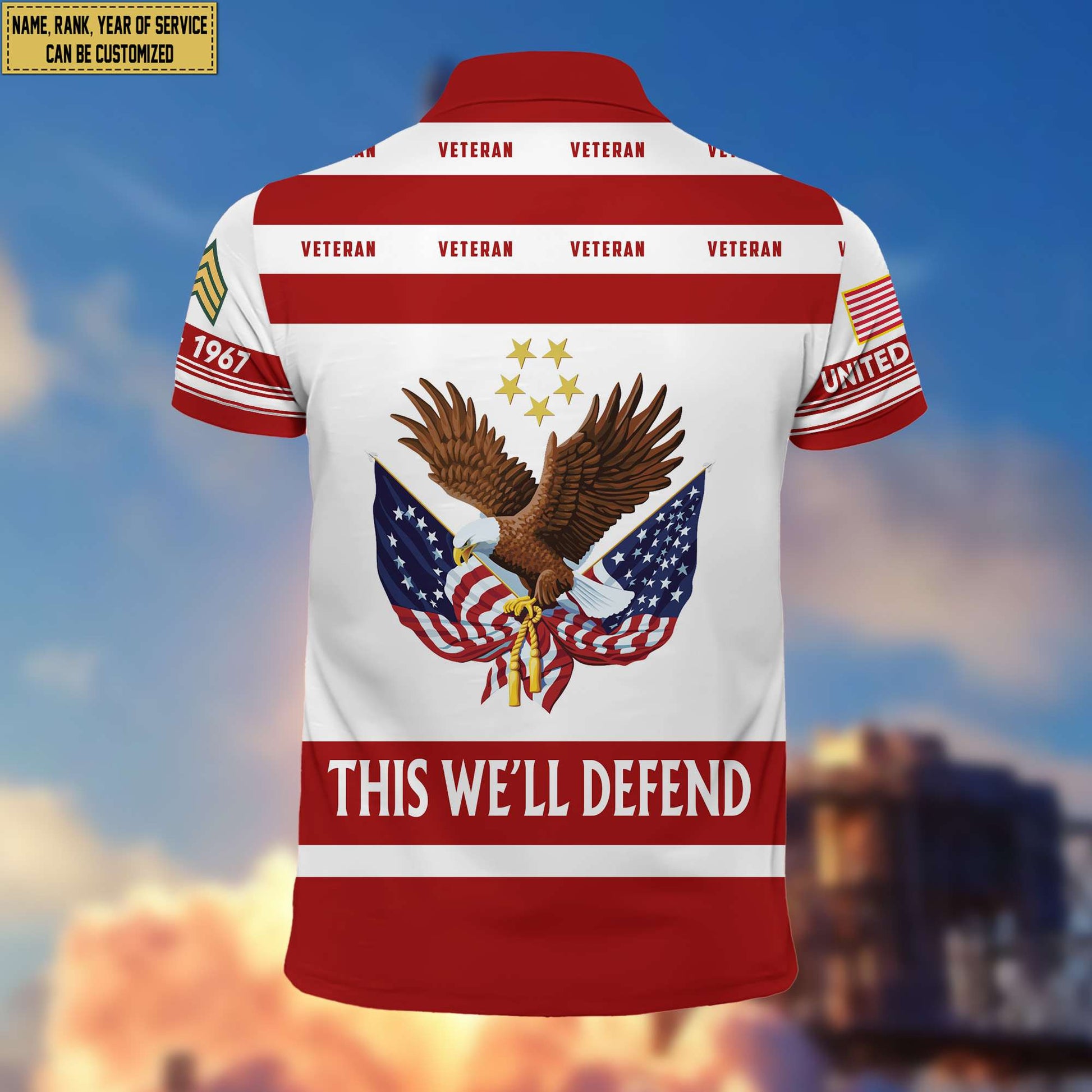 Premium Custom Name, Rank US Veteran Polo Shirt, Gifts for US Veteran, Gifts for Veterans Day, Father's Day VPVC203207