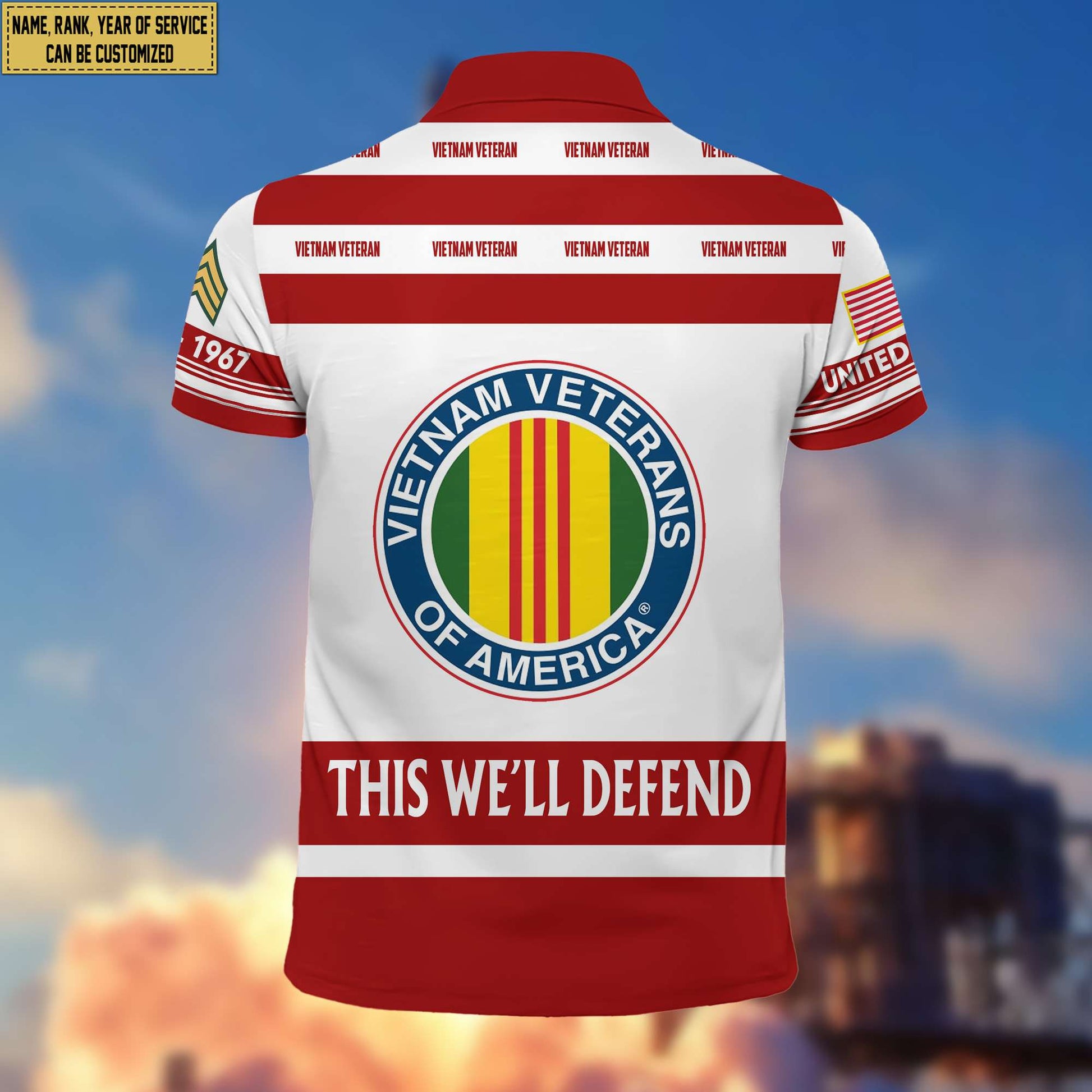 Premium Custom Name, Rank Vietnam Veteran Polo Shirt, Gifts for Vietnam Veteran, Gifts for Veterans Day, Father's Day VPVC203206