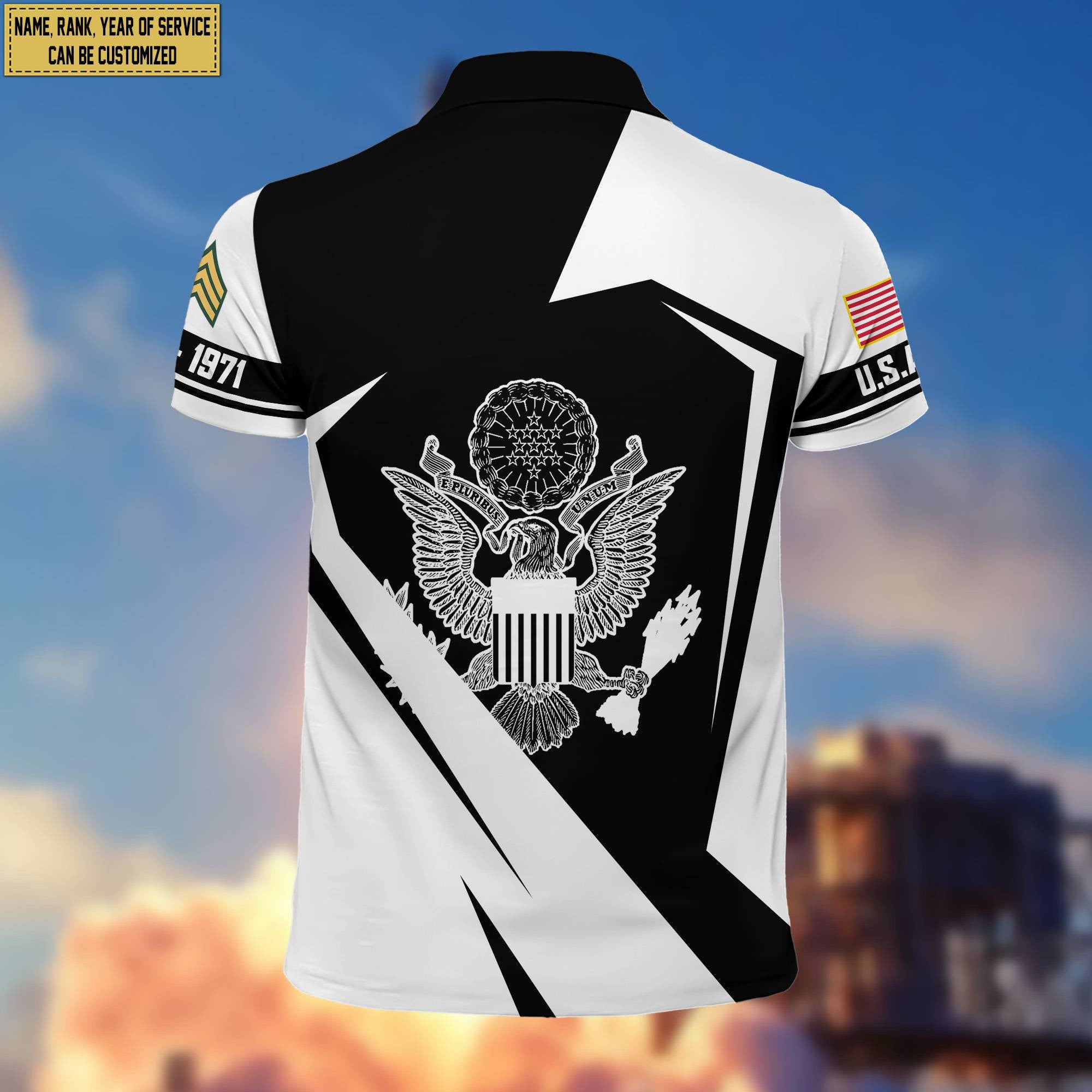 Premium Custom Name, Rank US Army Polo Shirt, Gifts for Army Veteran, Gifts for Veterans Day, Father's Day VPVC203301