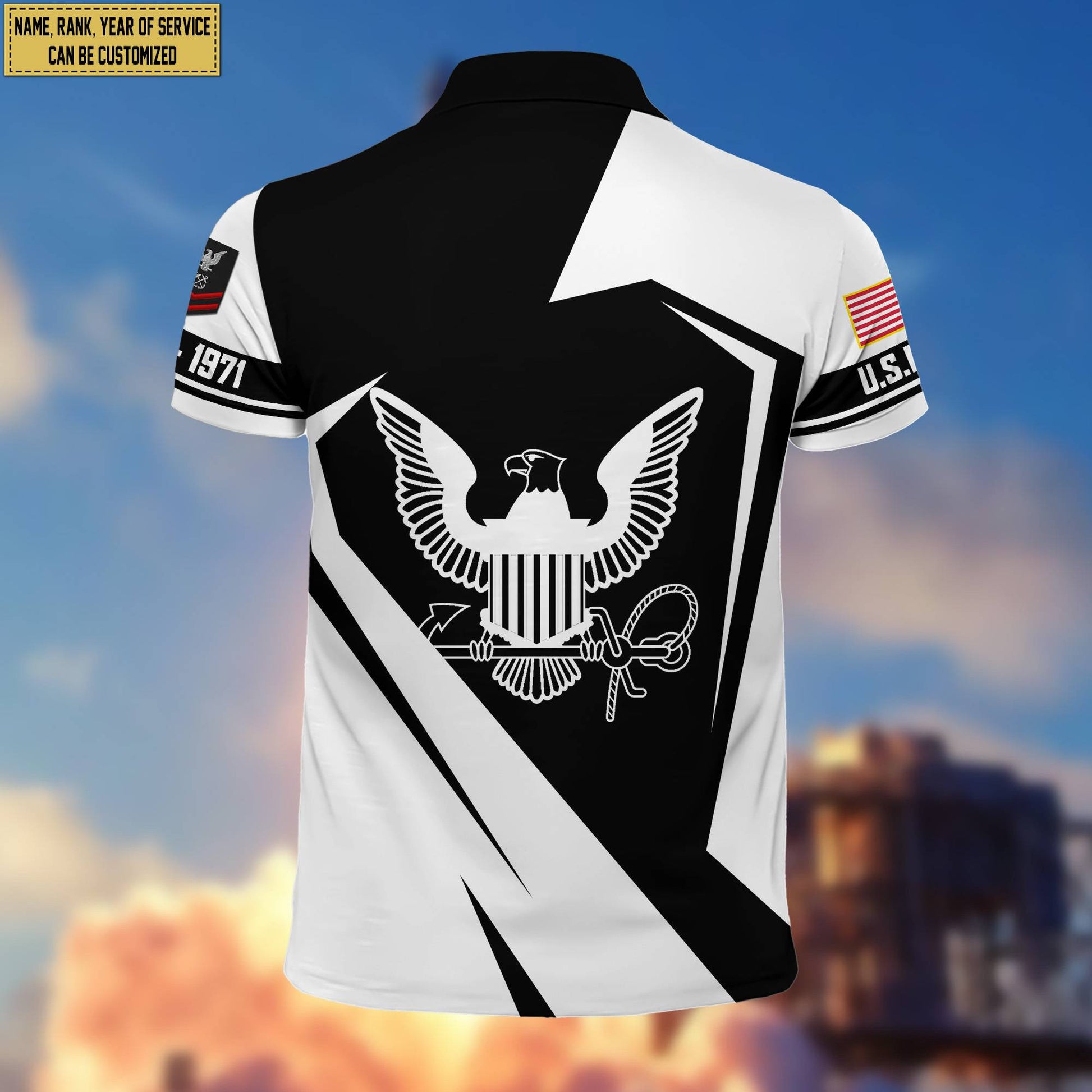 Premium Custom Name, Rank US Navy Polo Shirt, Gifts for Navy Veteran, Gifts for Veterans Day, Father's Day VPVC203302