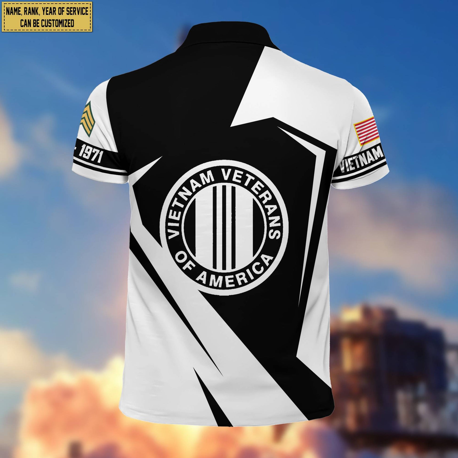 Premium Custom Name, Rank Vietnam Veteran Polo Shirt, Gifts for Vietnam Veteran, Gifts for Veterans Day, Father's Day VPVC203306