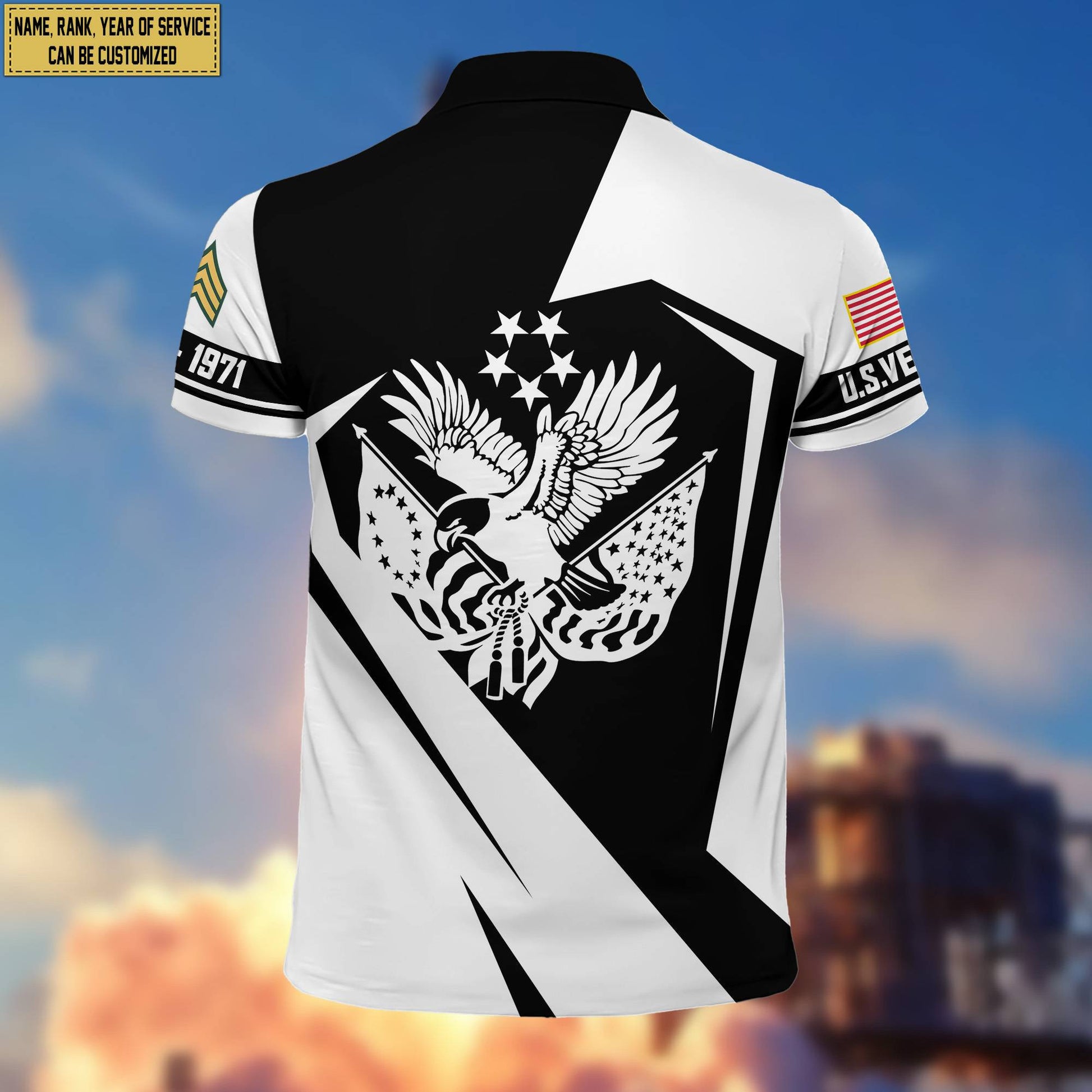 Premium Custom Name, Rank US Veteran Polo Shirt, Gifts for US Veteran, Gifts for Veterans Day, Father's Day VPVC203307