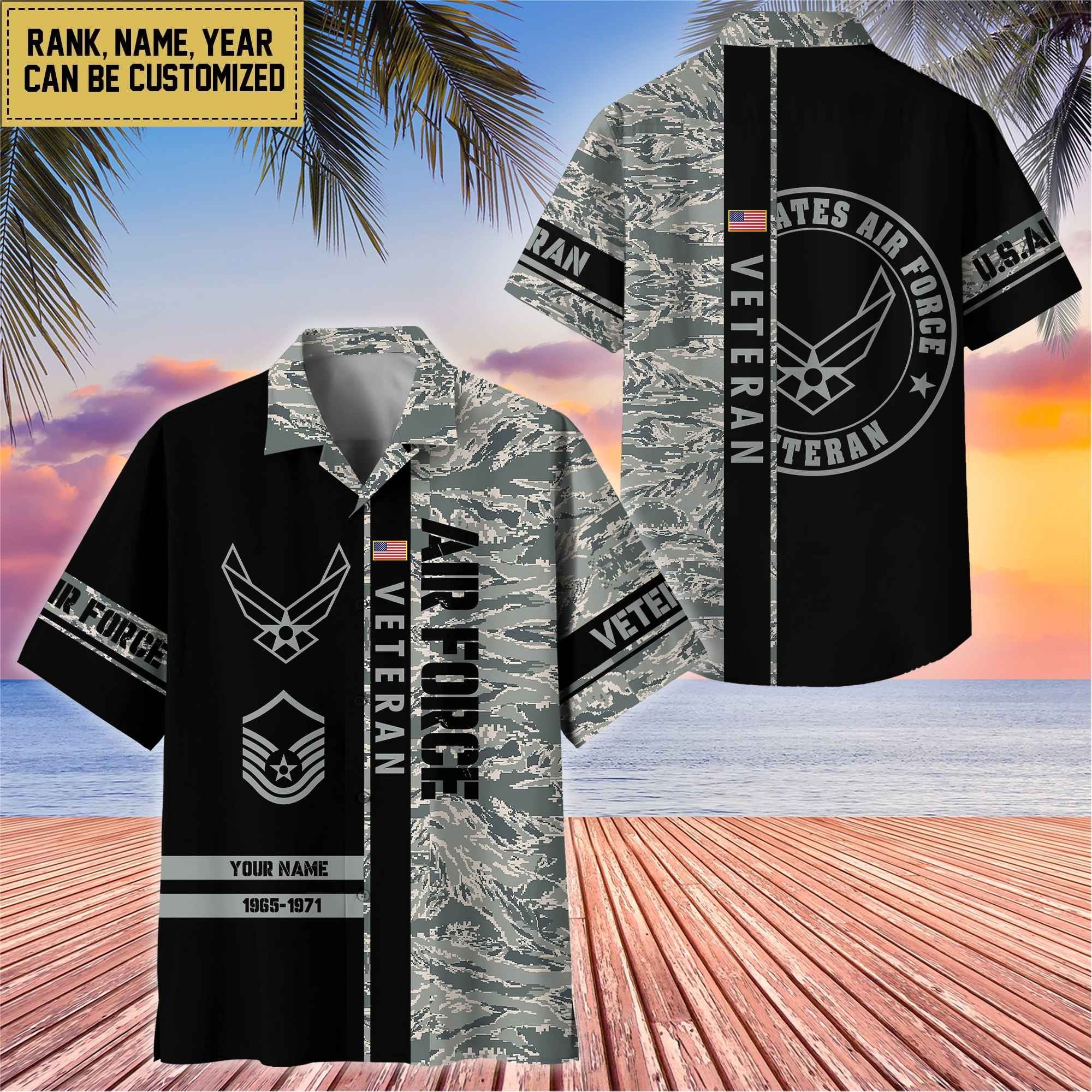 Premium Personalized US Veterans Hawaii Shirt, Gifts For Dad, For Husband Veteran BPVC110701