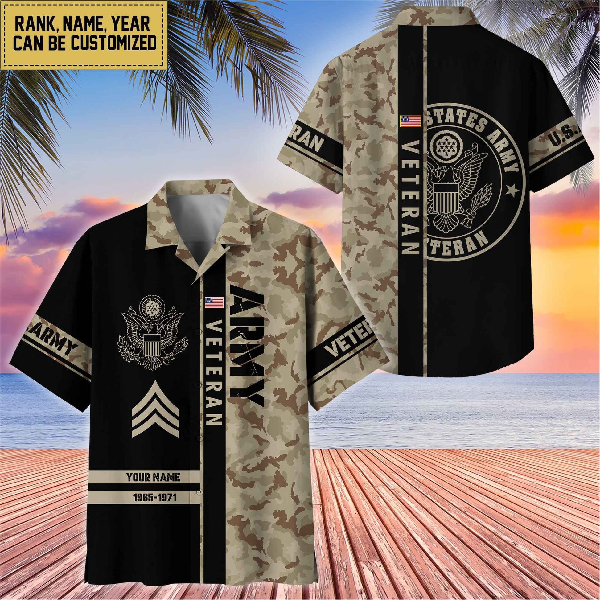 Premium Personalized US Veterans Hawaii Shirt, Gifts For Dad, For Husband Veteran BPVC110701