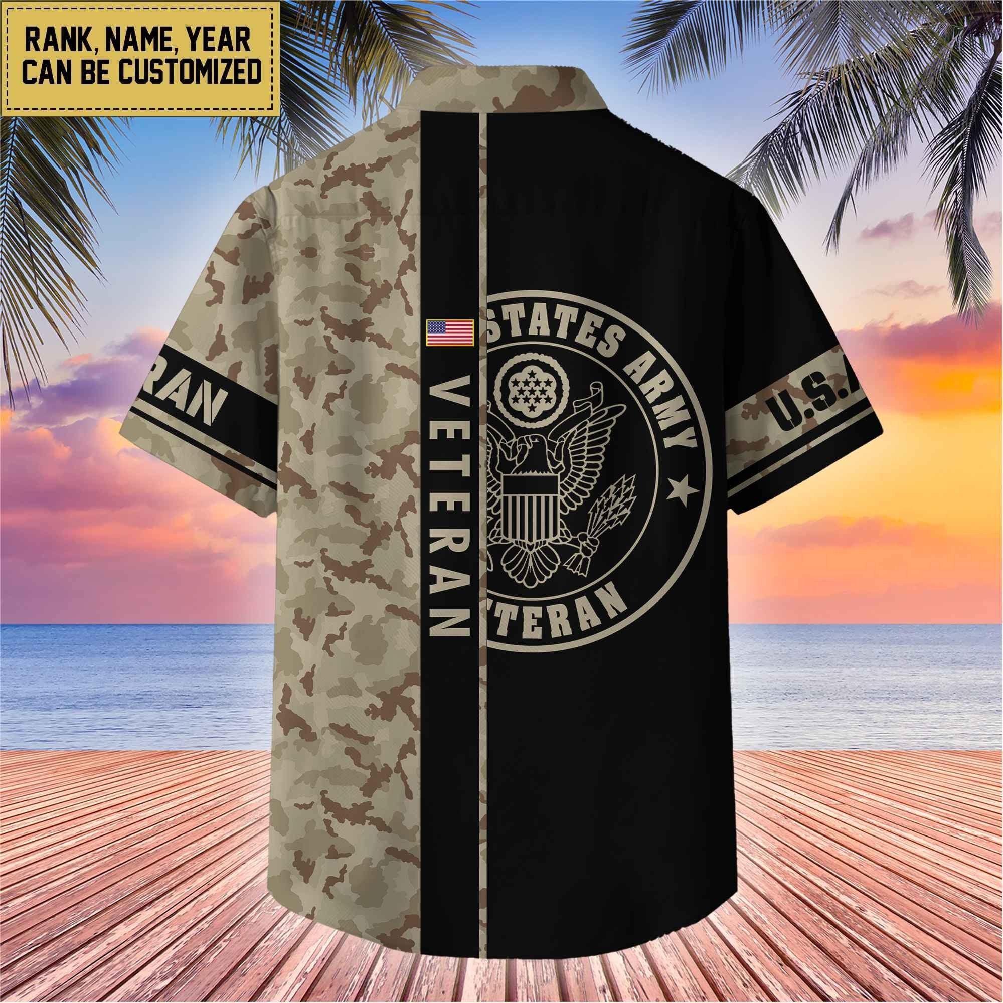 Premium Personalized US Veterans Hawaii Shirt, Gifts For Dad, For Husband Veteran BPVC110701