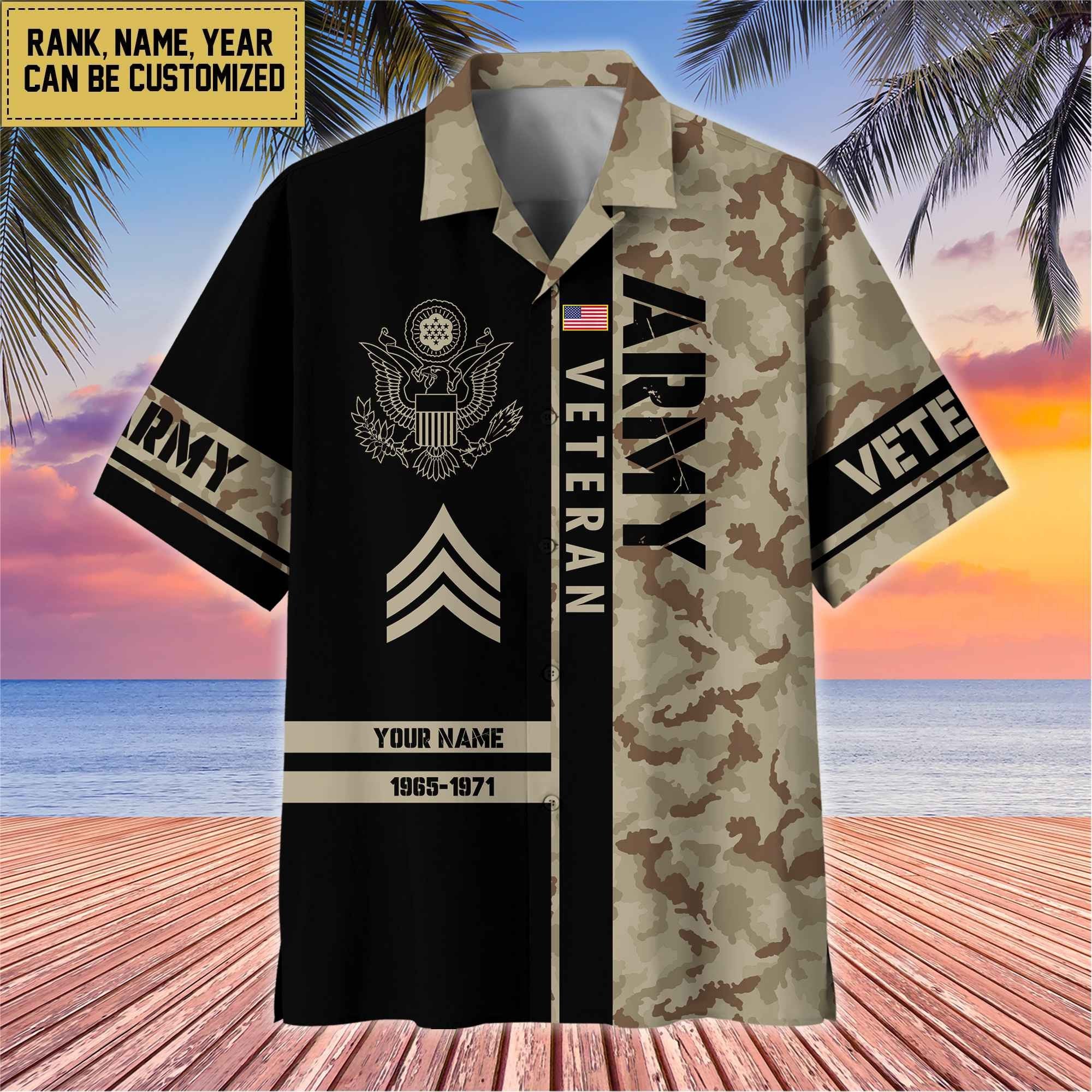 Premium Personalized US Veterans Hawaii Shirt, Gifts For Dad, For Husband Veteran BPVC110701