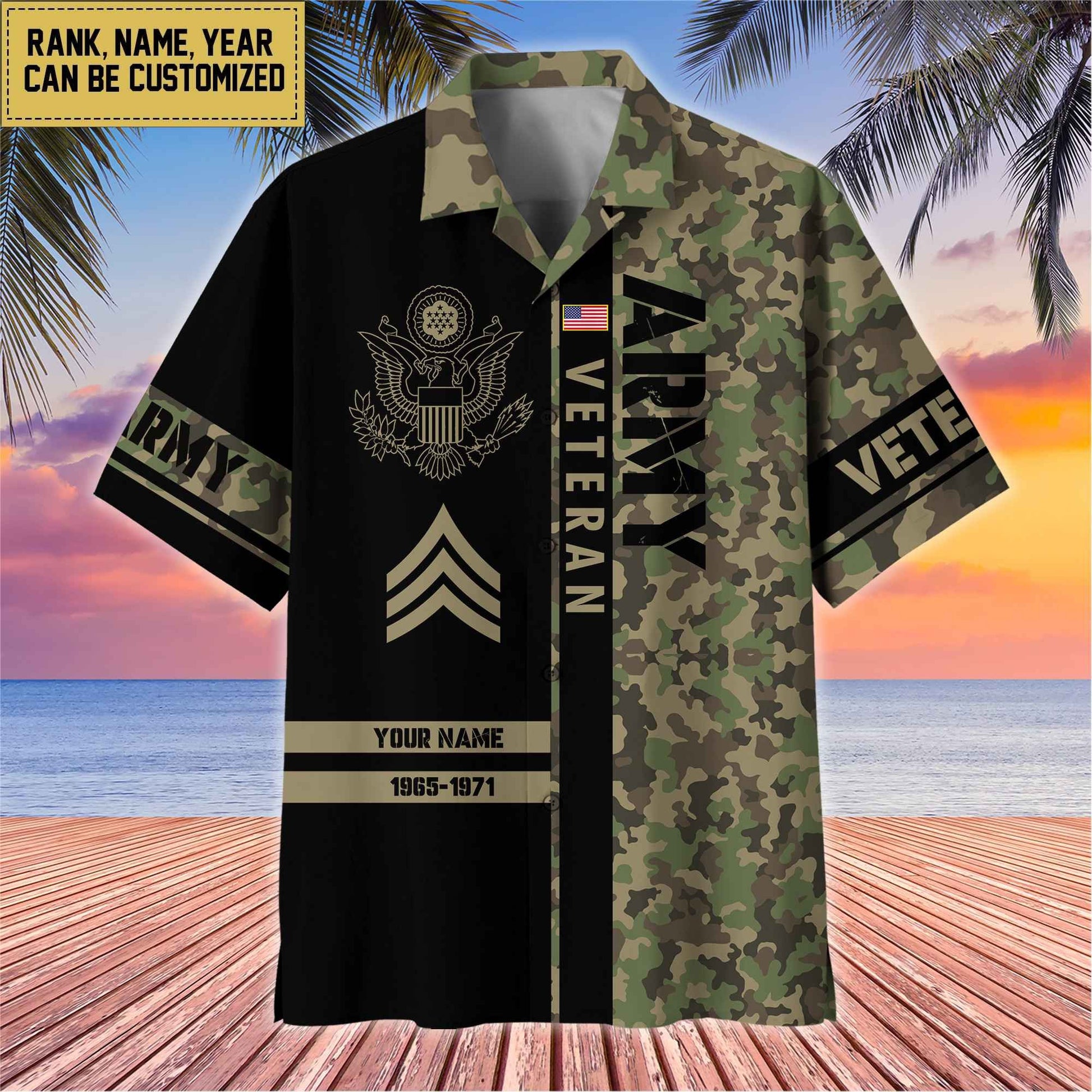 Premium Personalized US Veterans Hawaii Shirt, Gifts For Dad, For Husband Veteran BPVC110701