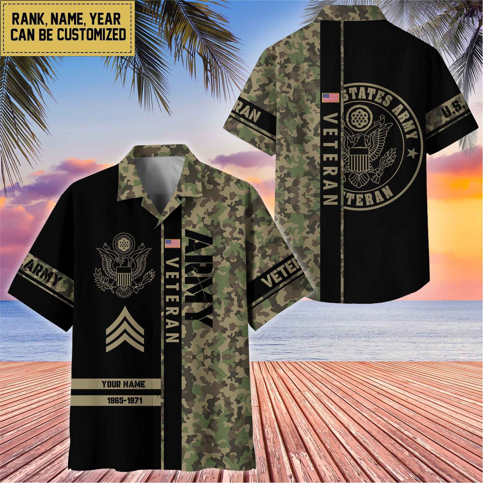 Premium Personalized US Veterans Hawaii Shirt, Gifts For Dad, For Husband Veteran BPVC110701