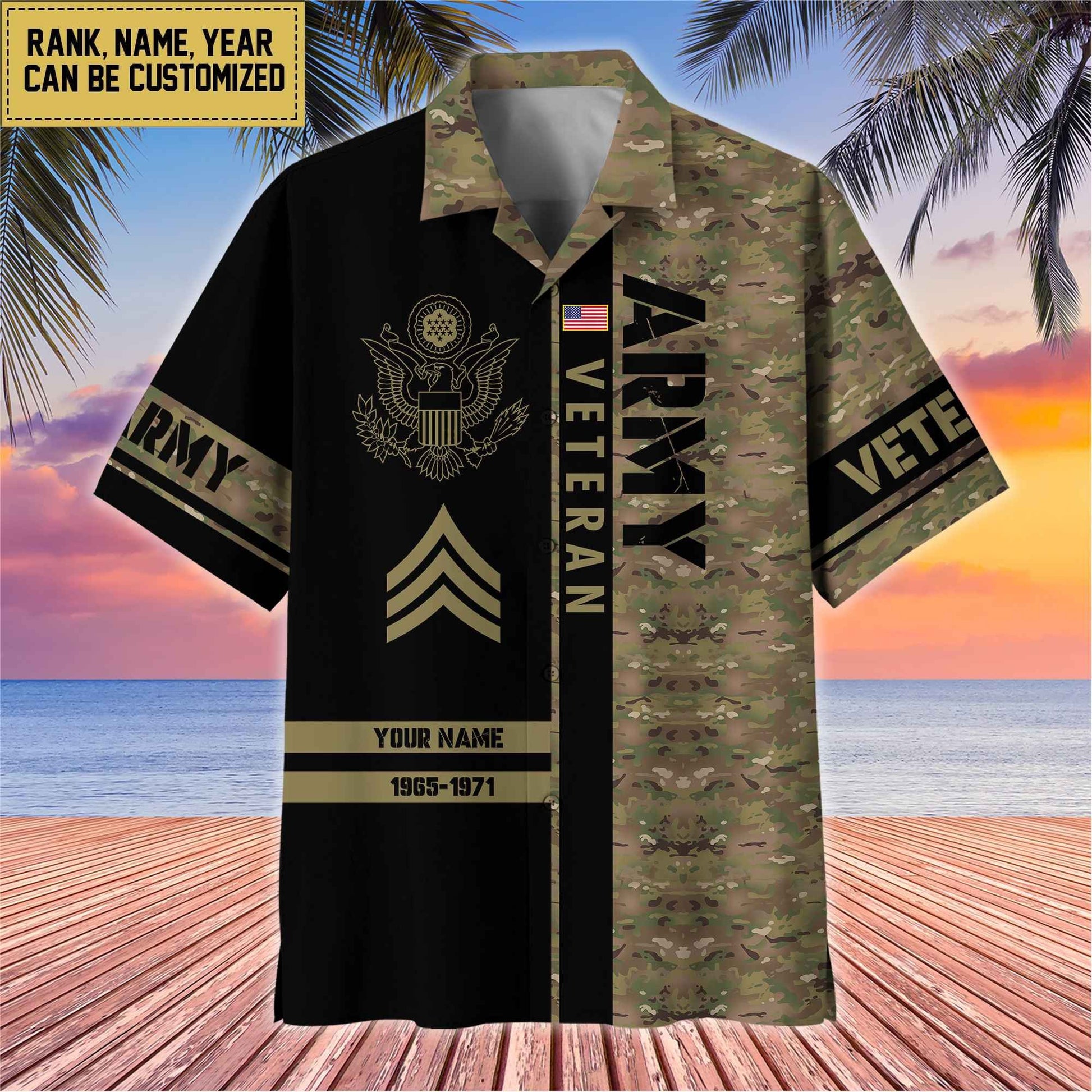 Premium Personalized US Veterans Hawaii Shirt, Gifts For Dad, For Husband Veteran BPVC110701