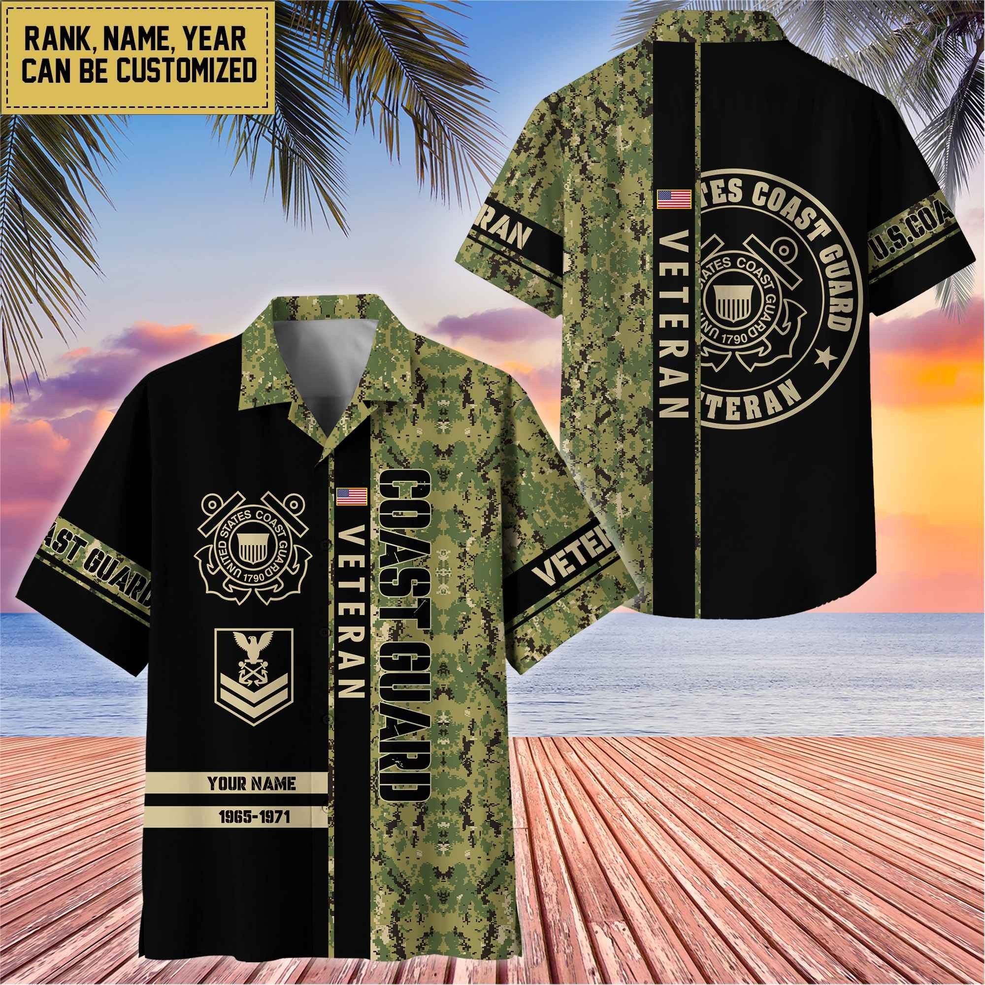Premium Personalized US Veterans Hawaii Shirt, Gifts For Dad, For Husband Veteran BPVC110701