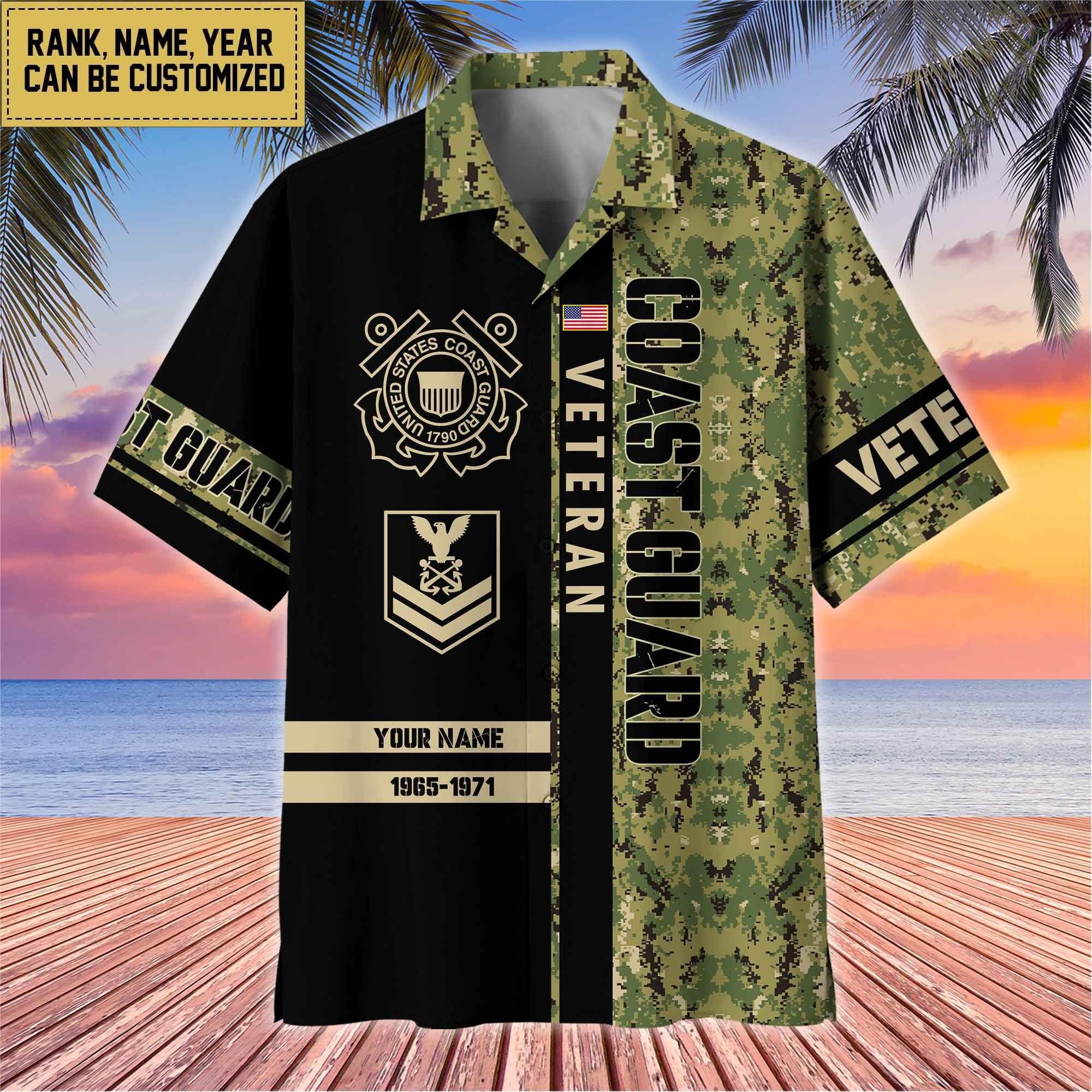 Premium Personalized US Veterans Hawaii Shirt, Gifts For Dad, For Husband Veteran BPVC110701