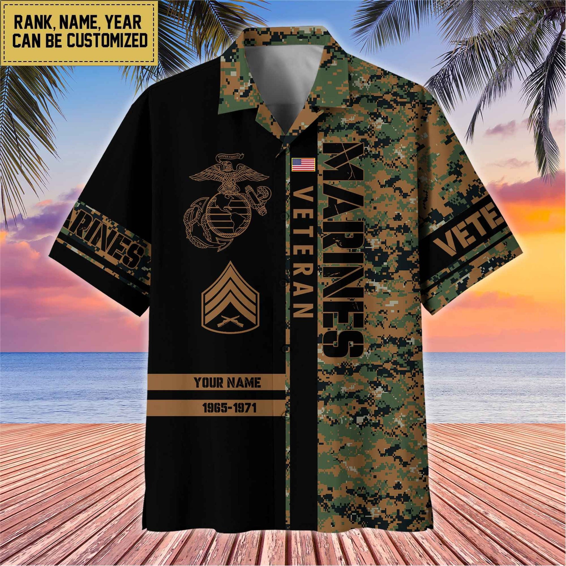 Premium Personalized US Veterans Hawaii Shirt, Gifts For Dad, For Husband Veteran BPVC110701