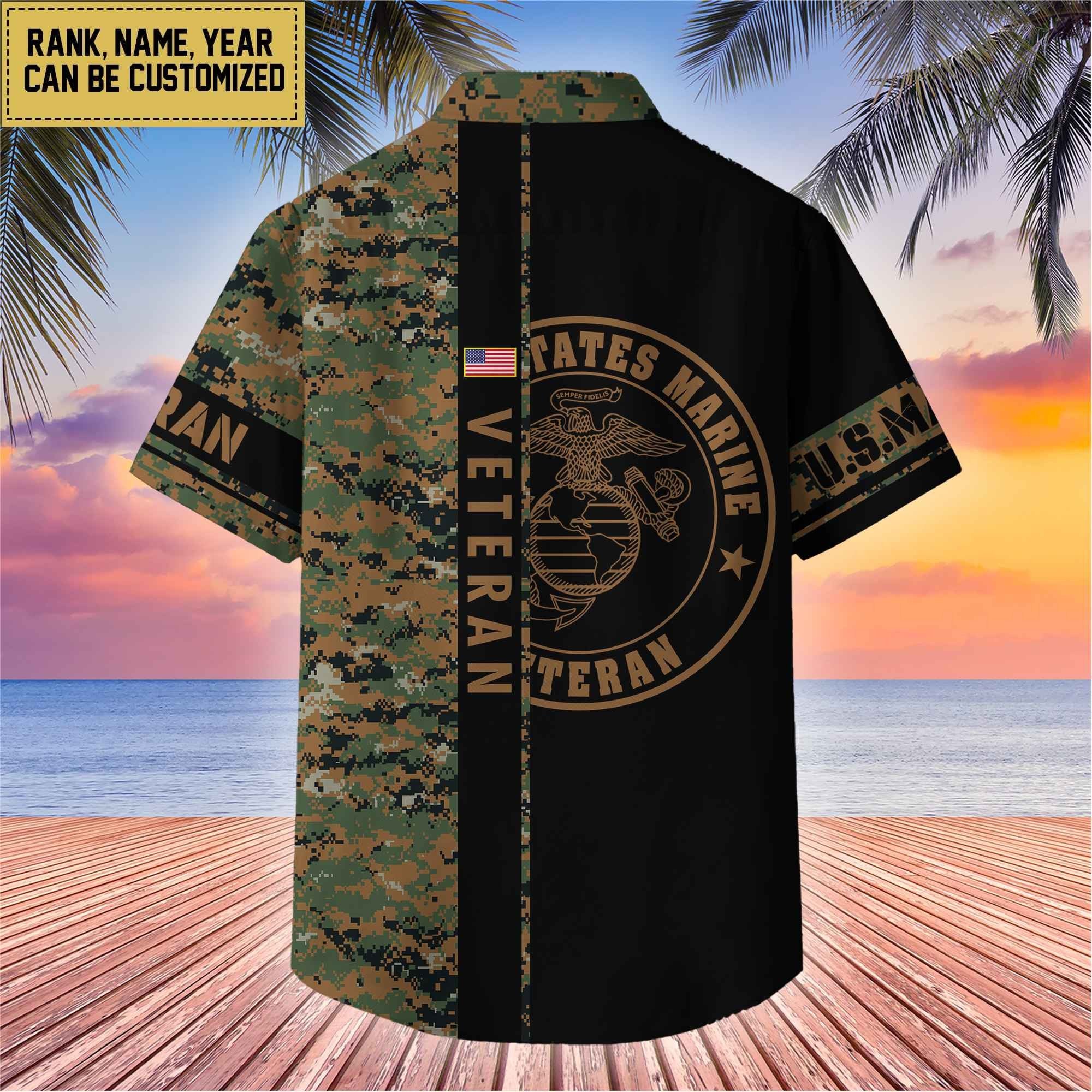 Premium Personalized US Veterans Hawaii Shirt, Gifts For Dad, For Husband Veteran BPVC110701