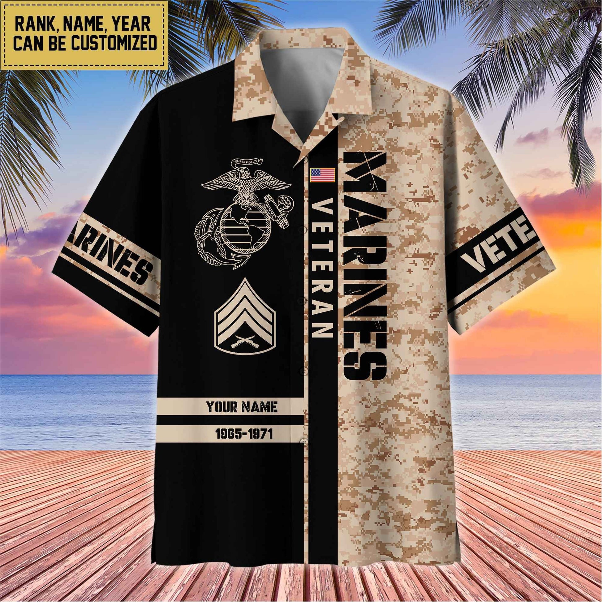 Premium Personalized US Veterans Hawaii Shirt, Gifts For Dad, For Husband Veteran BPVC110701