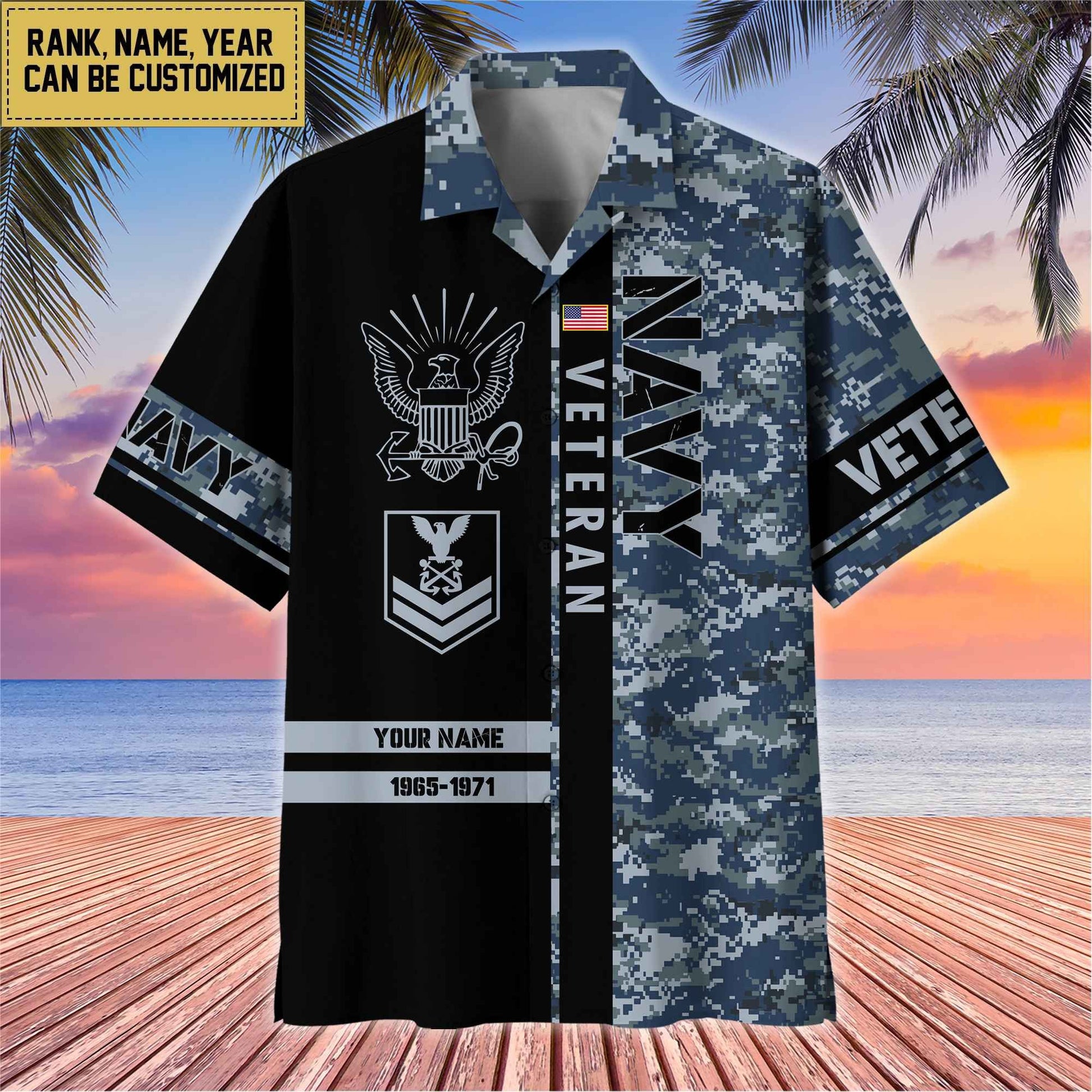 Premium Personalized US Veterans Hawaii Shirt, Gifts For Dad, For Husband Veteran BPVC110701