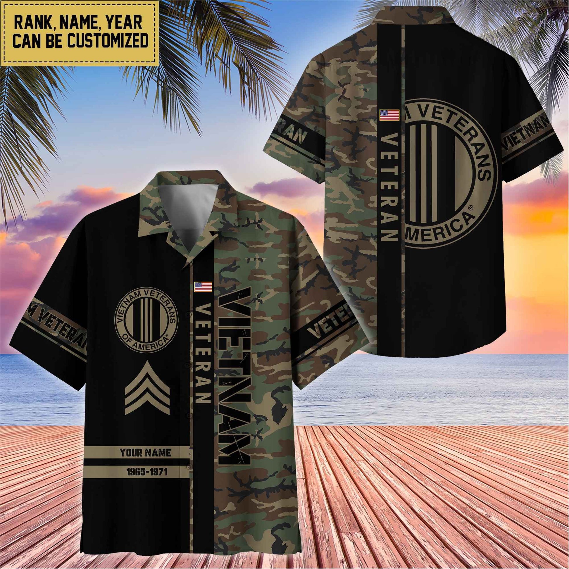 Premium Personalized US Veterans Hawaii Shirt, Gifts For Dad, For Husband Veteran BPVC110701