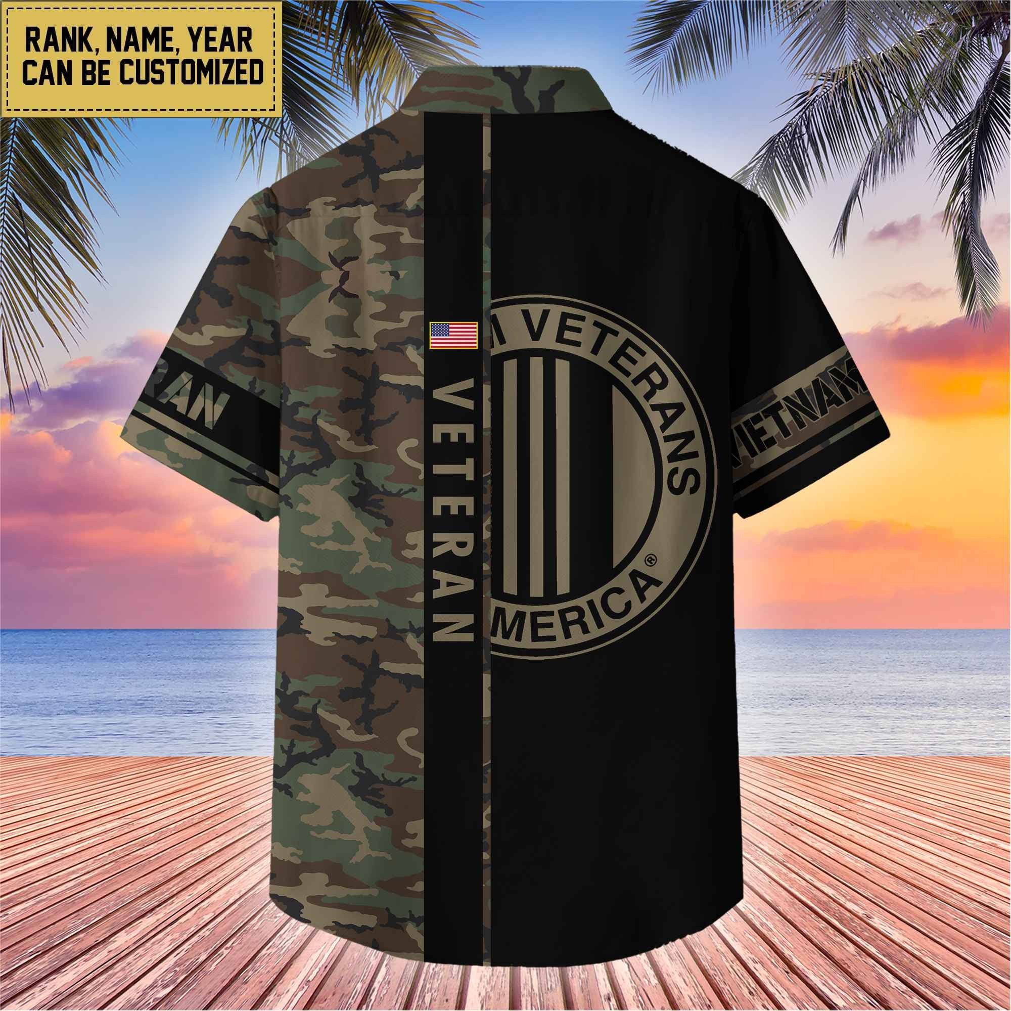 Premium Personalized US Veterans Hawaii Shirt, Gifts For Dad, For Husband Veteran BPVC110701