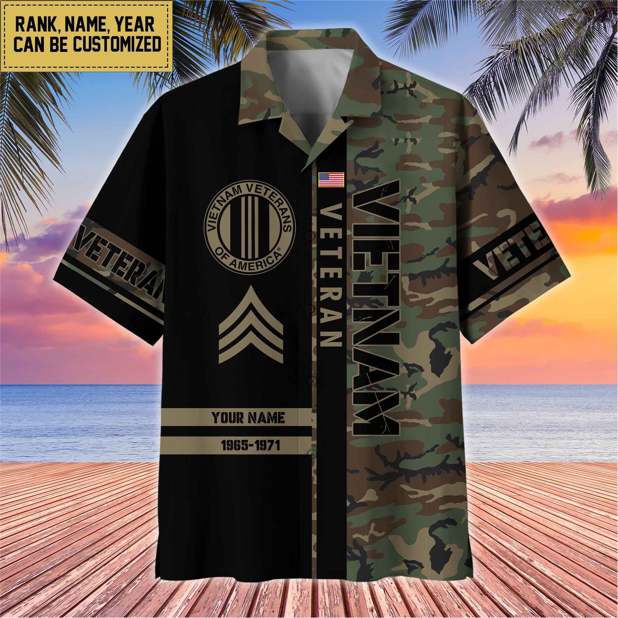 Premium Personalized US Veterans Hawaii Shirt, Gifts For Dad, For Husband Veteran BPVC110701