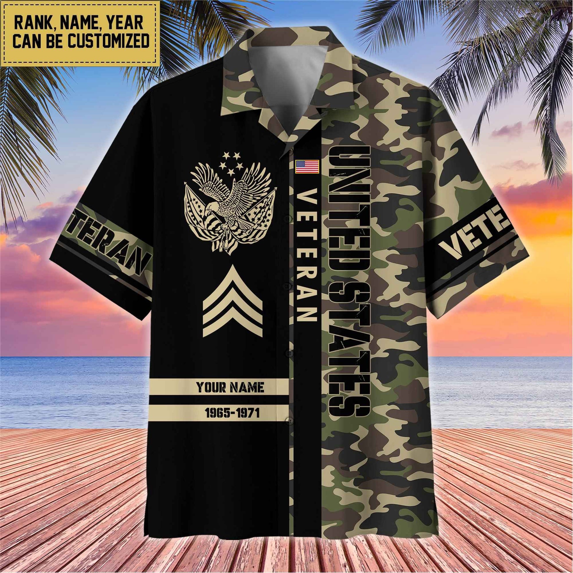 Premium Personalized US Veterans Hawaii Shirt, Gifts For Dad, For Husband Veteran BPVC110701