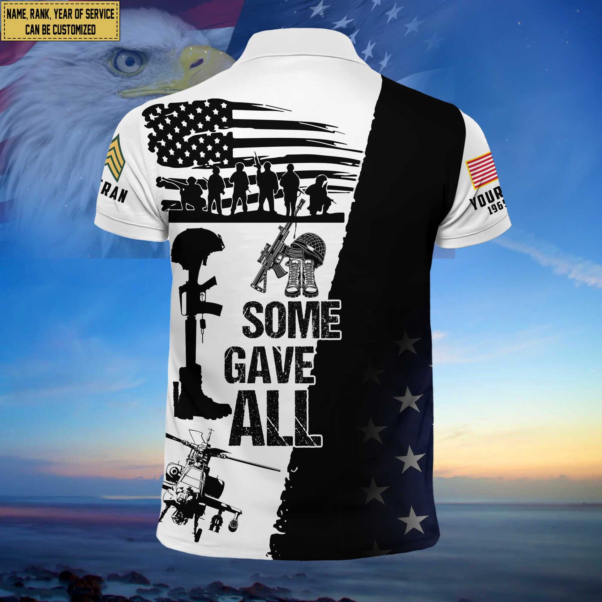 Premium Custom US Army Polo Shirt, Gifts for Army Veteran, Gifts For Dad, For Husband VPVC203701