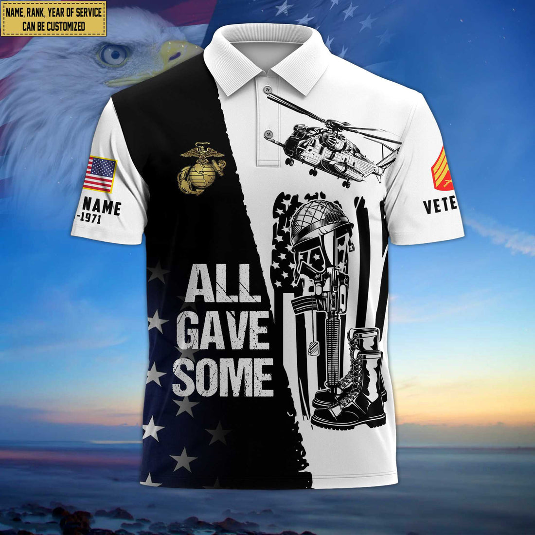 Premium Custom USMC Polo Shirt, Gifts for Marine Veteran, Gifts For Dad, For Husband VPVC203703