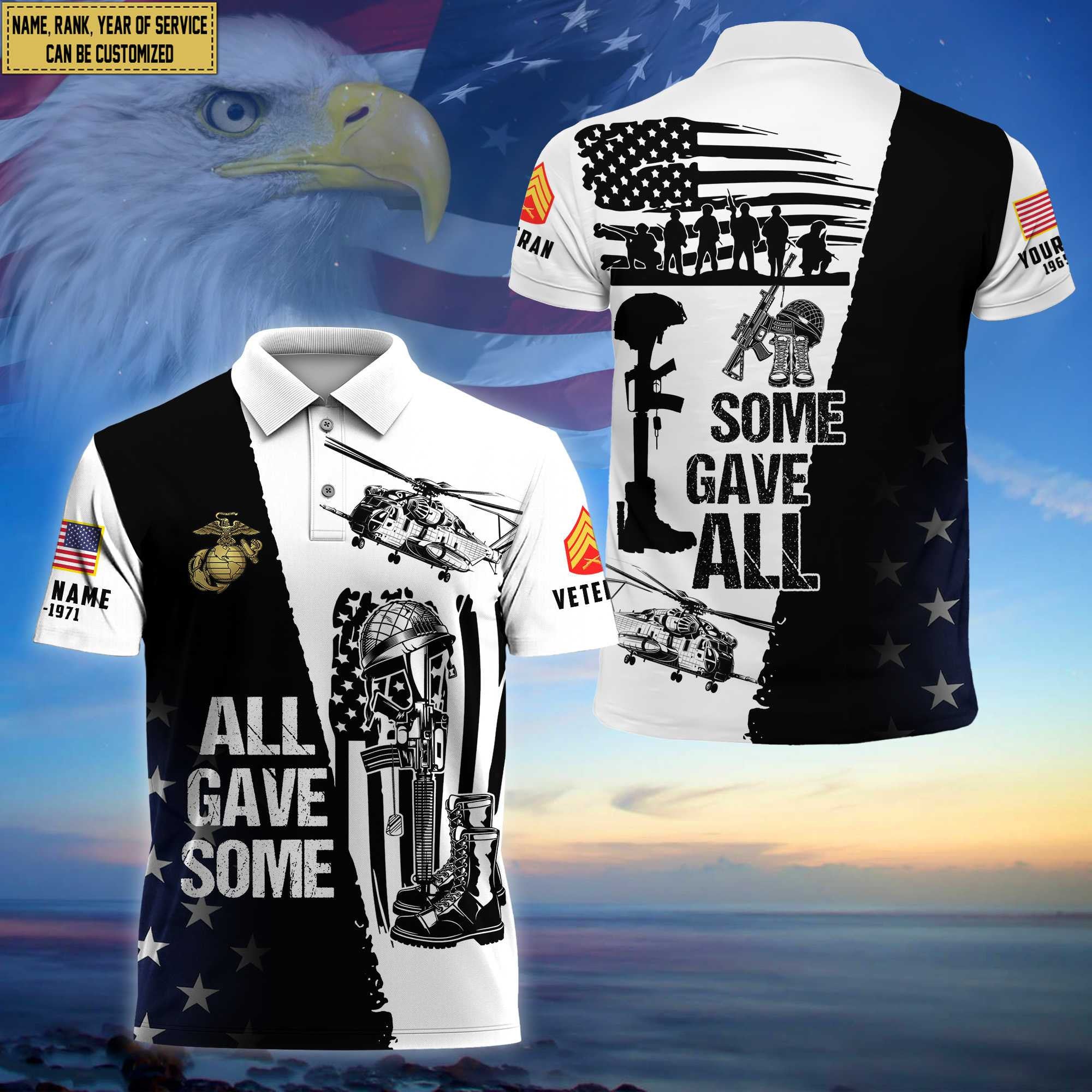 Premium Custom USMC Polo Shirt, Gifts for Marine Veteran, Gifts For Dad, For Husband VPVC203703