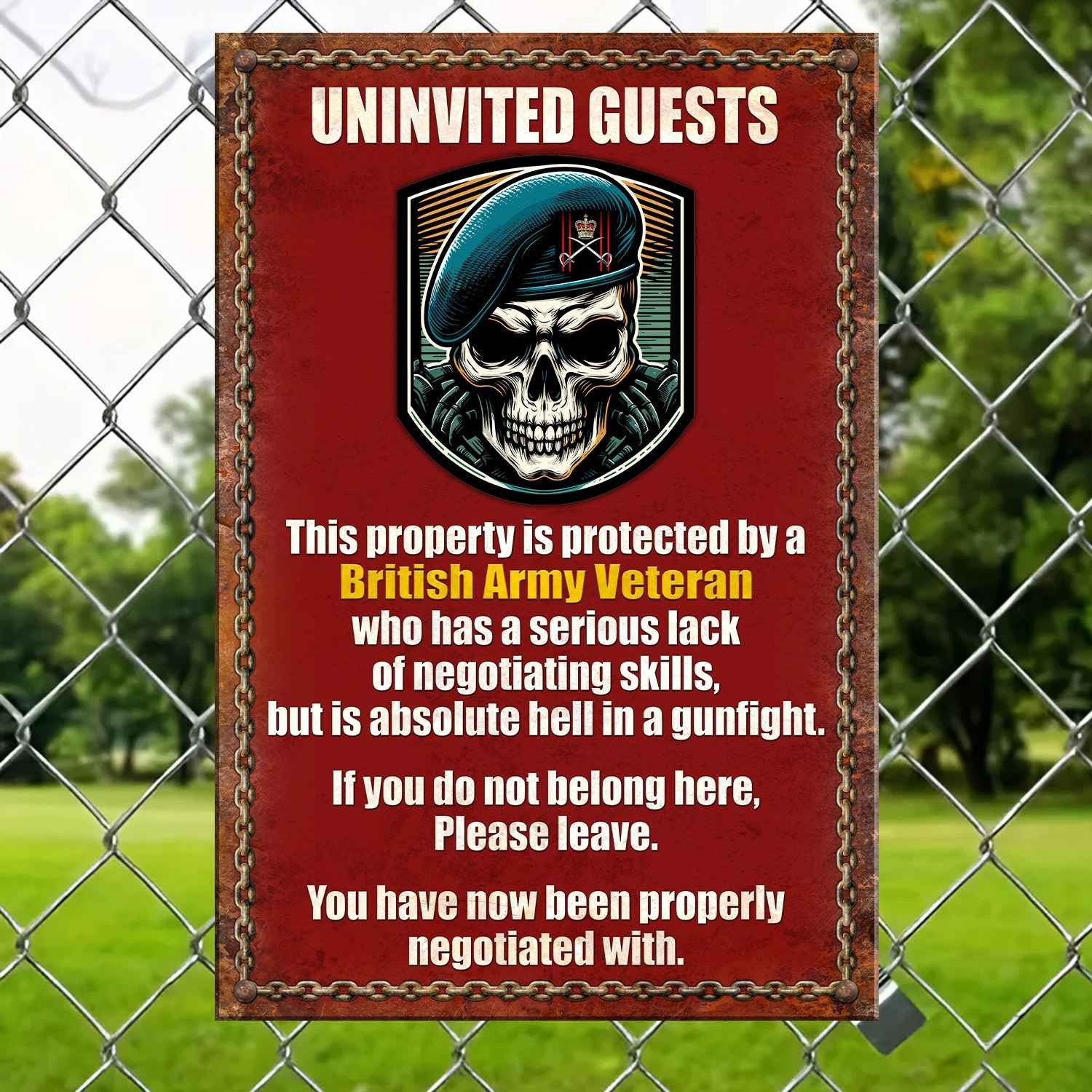 Unique British Army Veteran Metal Sign BPVC150710