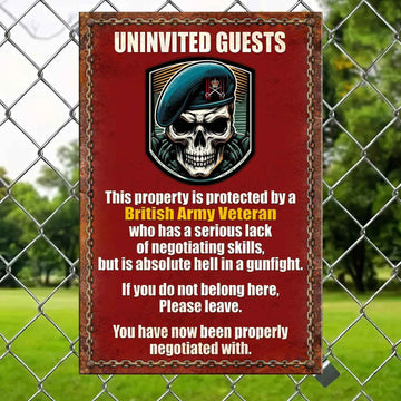 Unique British Army Veteran Metal Sign BPVC150710