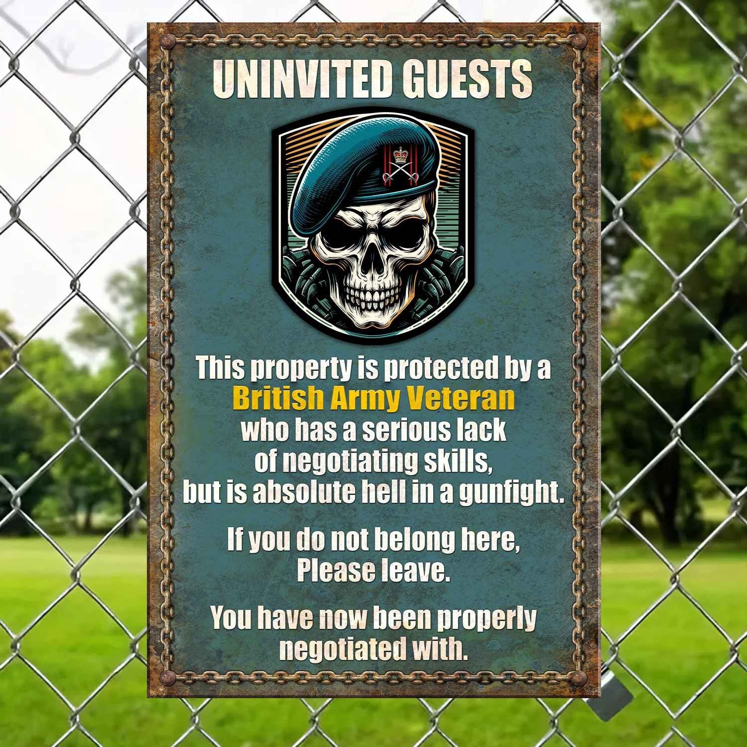 Unique British Army Veteran Metal Sign BPVC150710