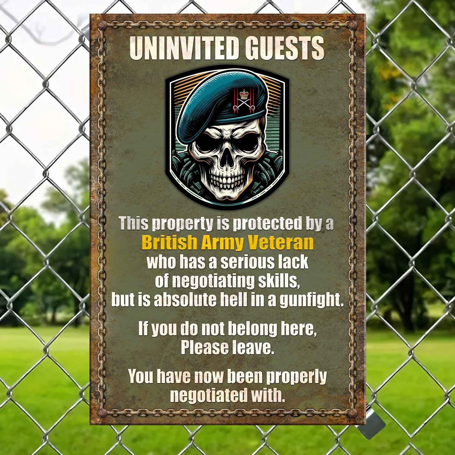 Unique British Army Veteran Metal Sign BPVC150710