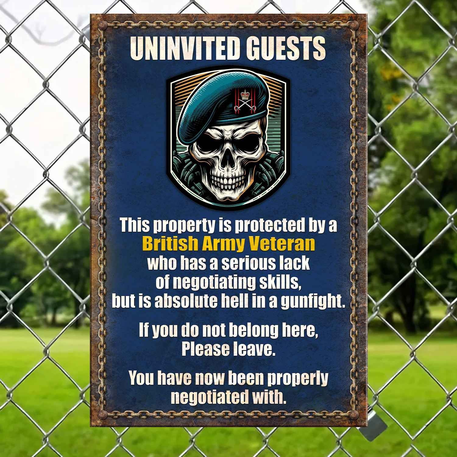 Unique British Army Veteran Metal Sign BPVC150710